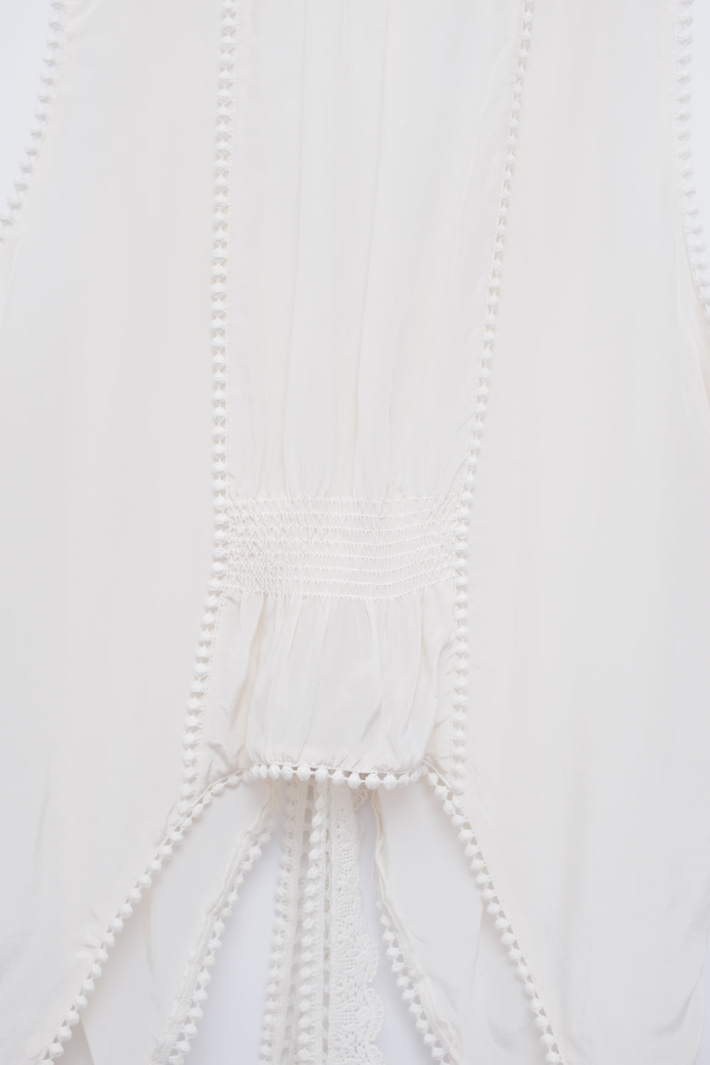 PURE SILK VISCOSE LACE CREAM VEST TOP