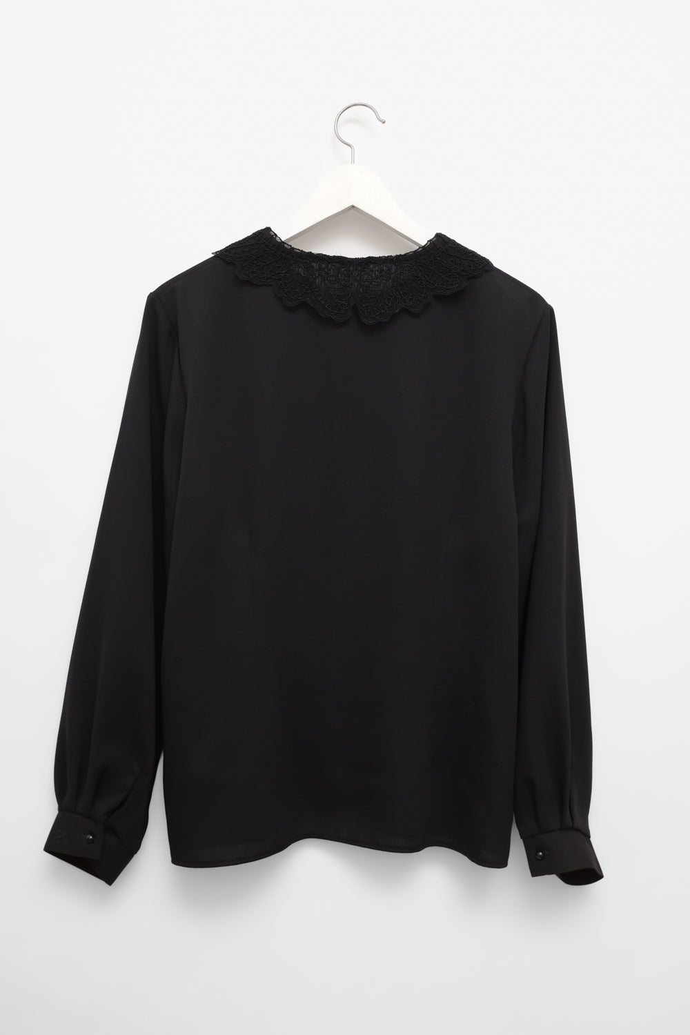 LACE COLLAR BLACK VINTAGE BLOUSE