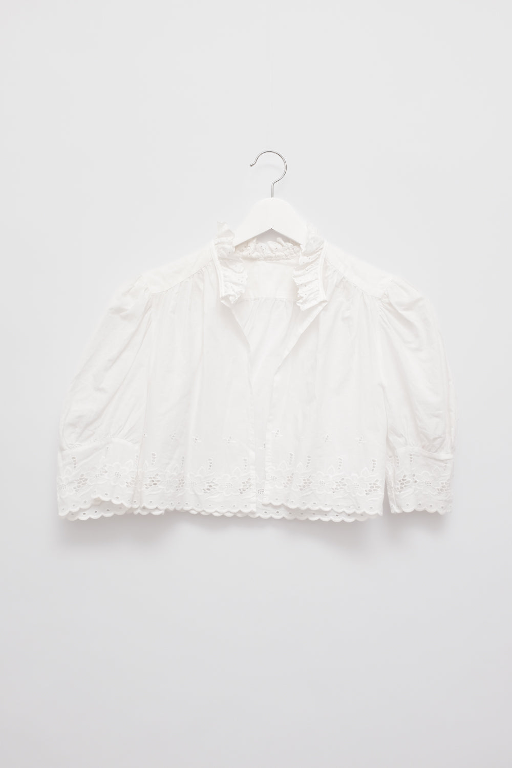 PURE COTTON ANTIQUE VINTAGE LACE CROP JACKET