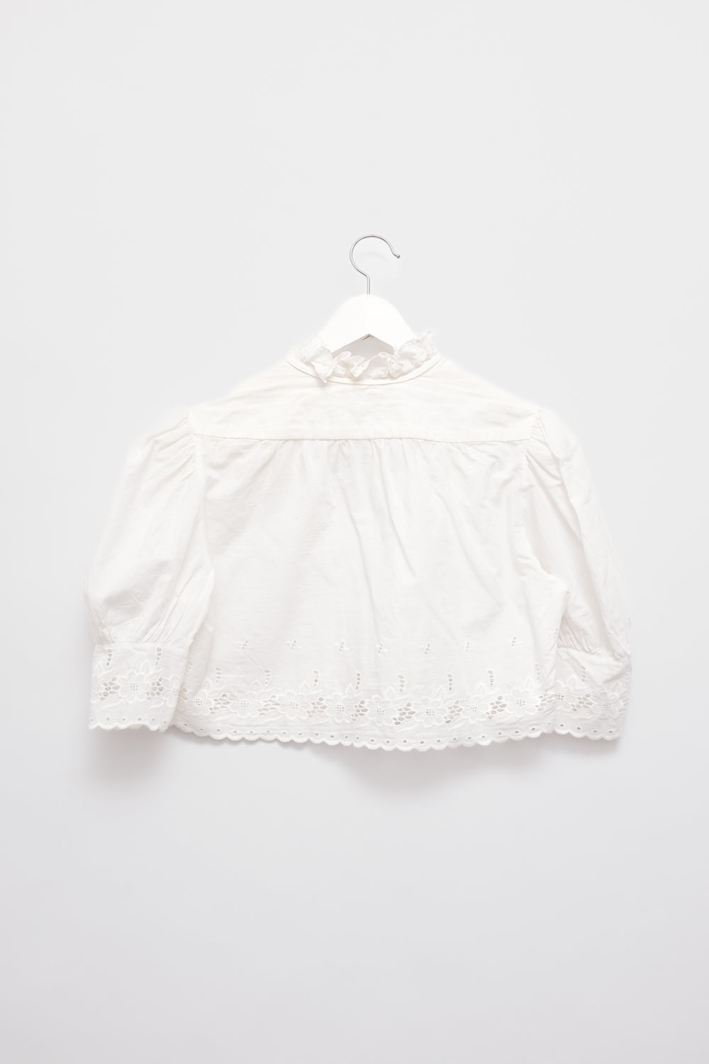 PURE COTTON ANTIQUE VINTAGE LACE CROP JACKET