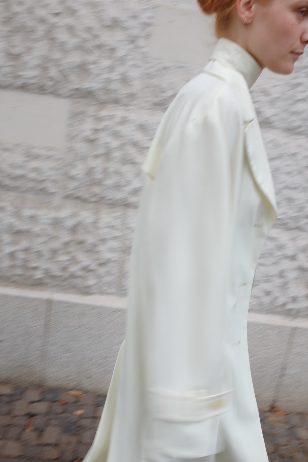 CREAM VINTAGE FLOWY TRENCH COAT