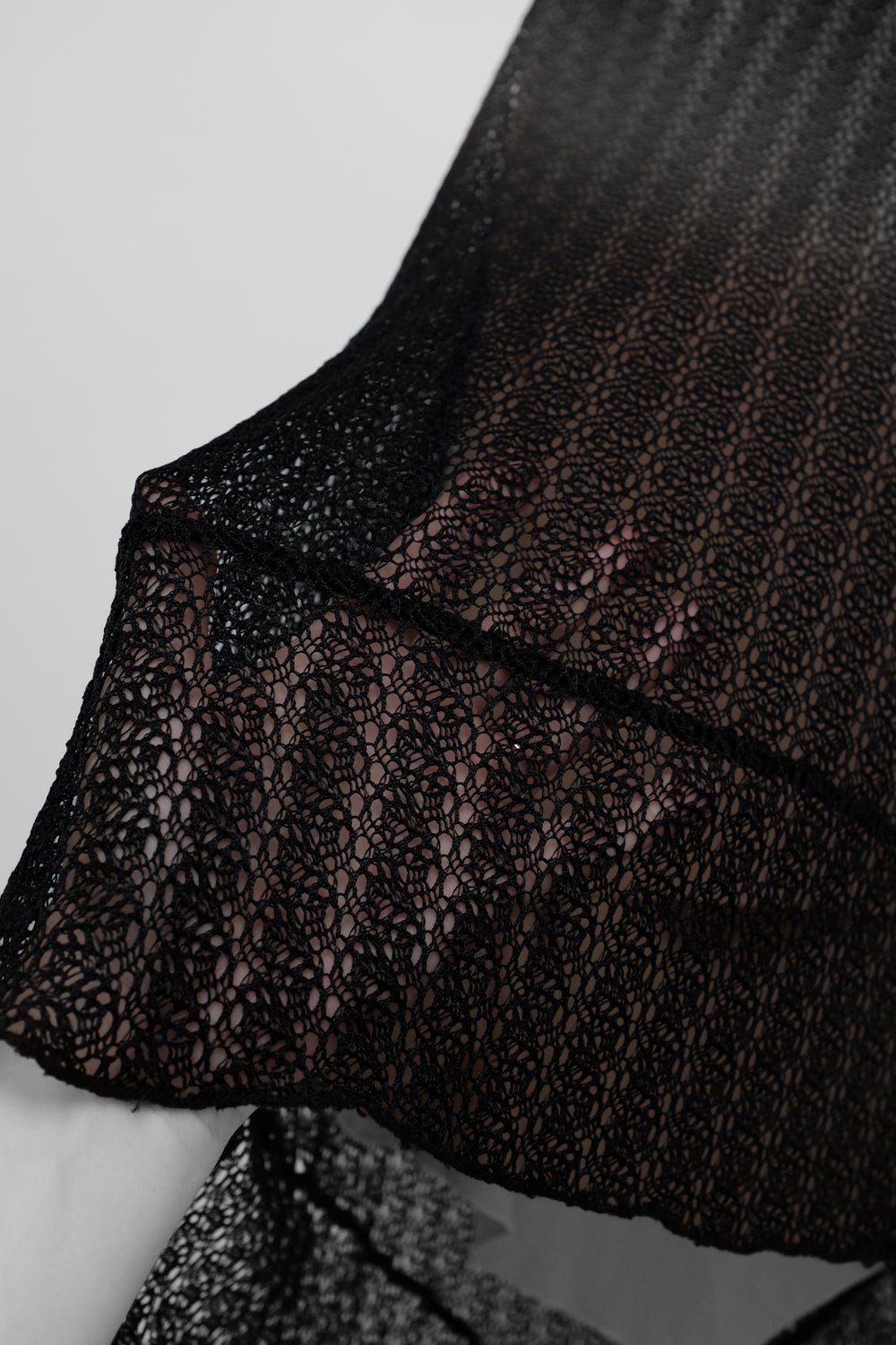 ASYMMETRICAL BLACK LACE SKIRT