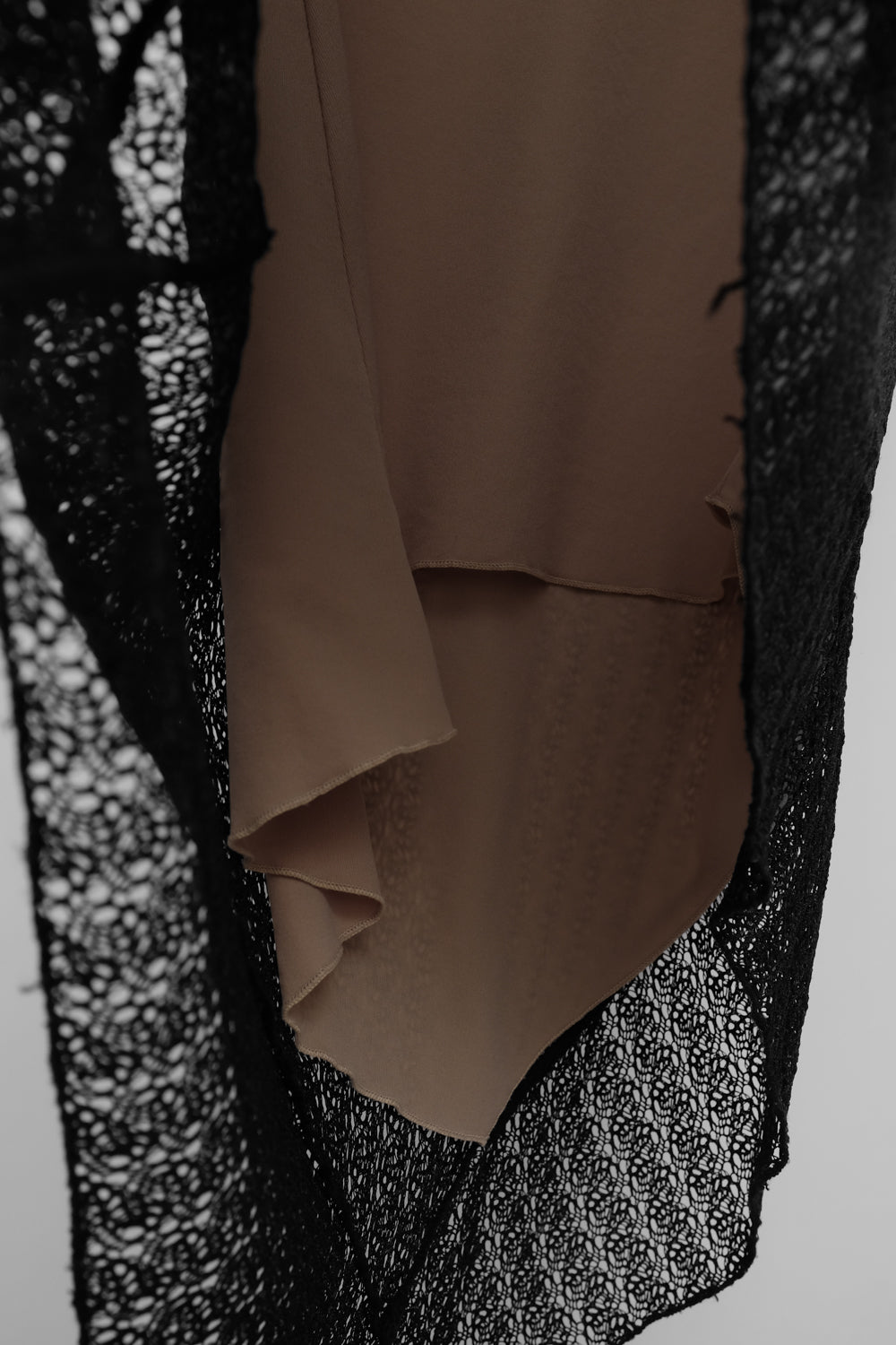 ASYMMETRICAL BLACK LACE SKIRT