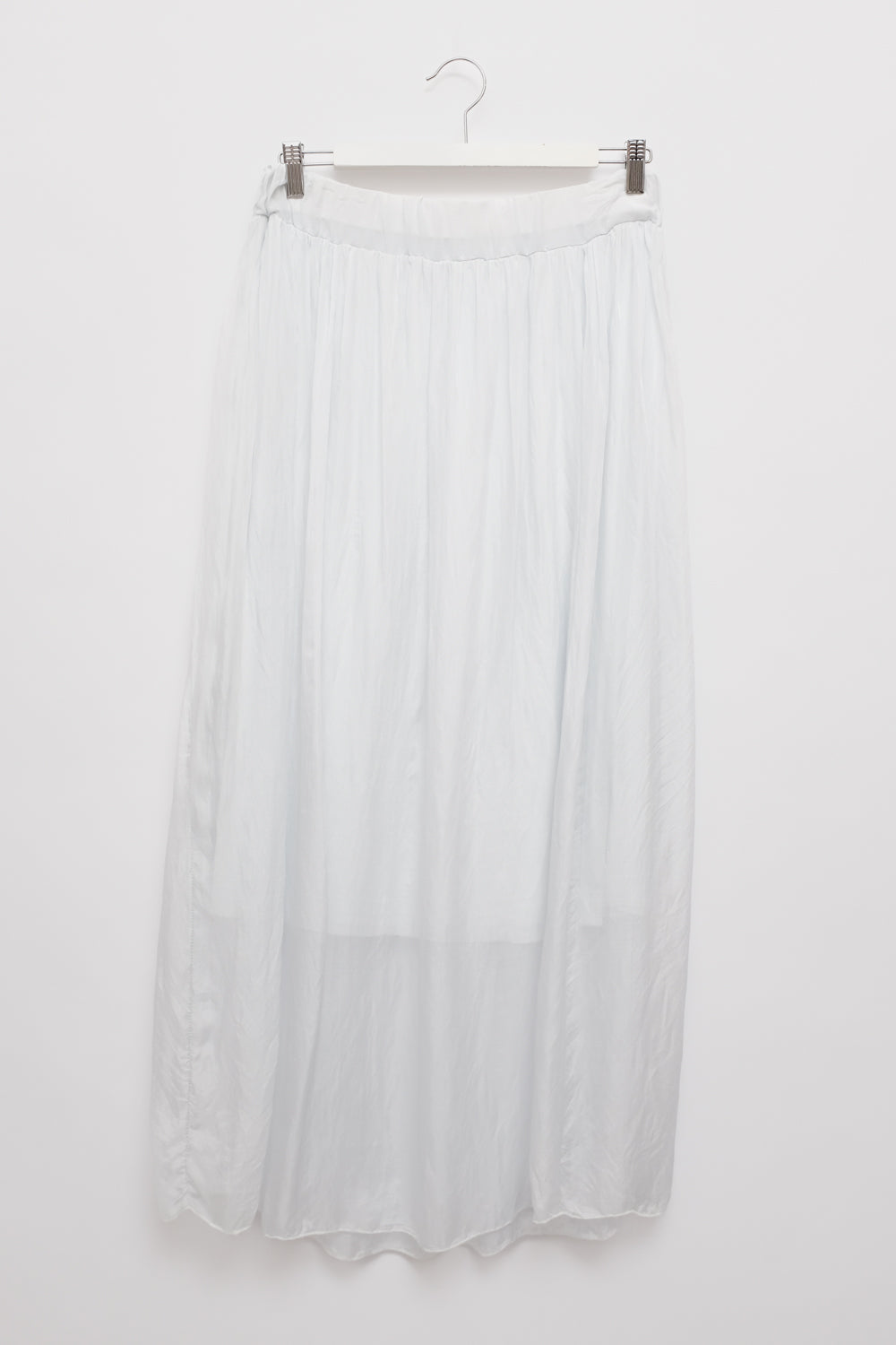 PURE TENDER SILK PALE BLUE MAXI SKIRT