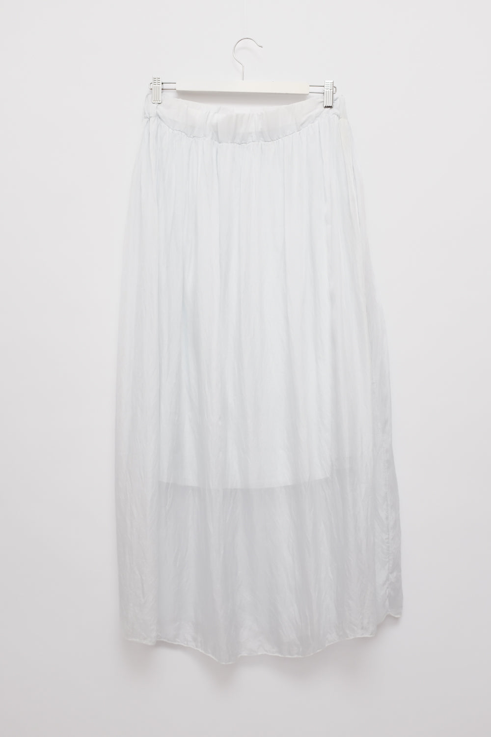 PURE TENDER SILK PALE BLUE MAXI SKIRT