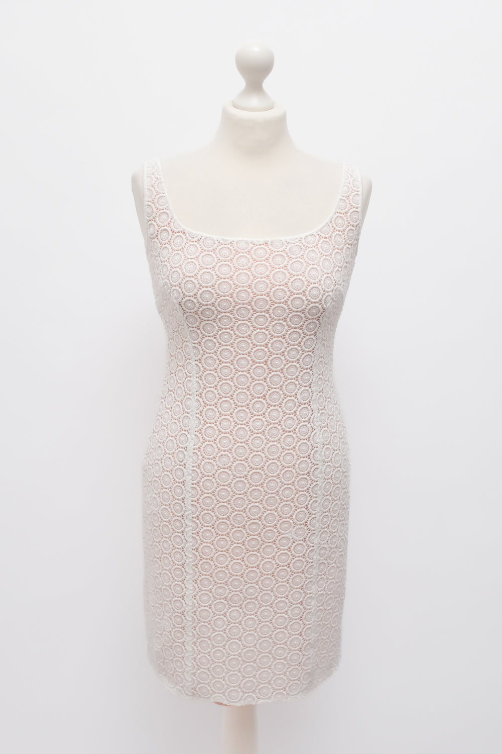 MOSCHINO VINTAGE WHITE ROSE LACE DRESS