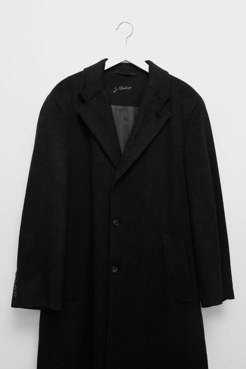 PURE CASHMERE BLACK ANTHRACITE MAXI COAT