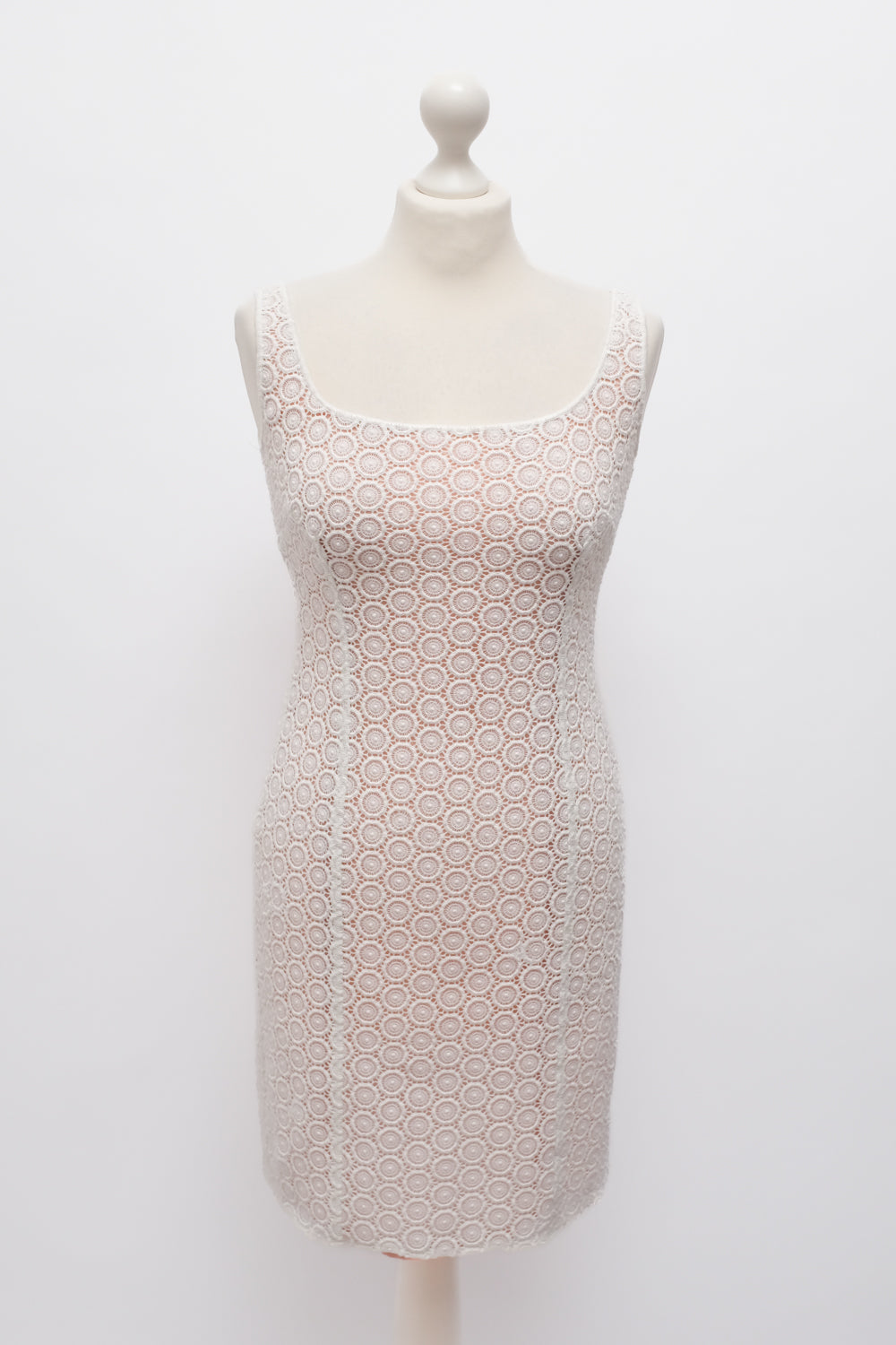 MOSCHINO VINTAGE WHITE ROSE LACE DRESS