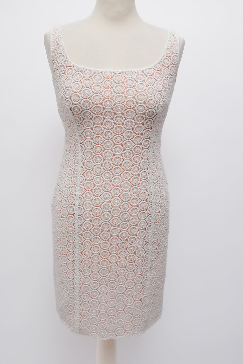 MOSCHINO VINTAGE WHITE ROSE LACE DRESS