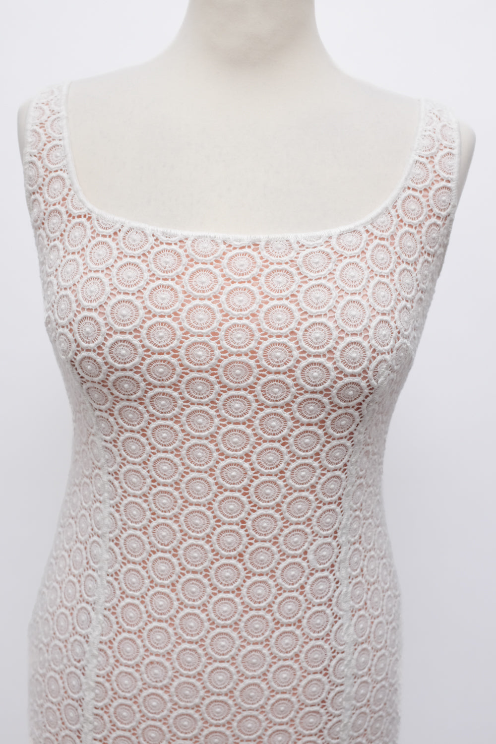 MOSCHINO VINTAGE WHITE ROSE LACE DRESS