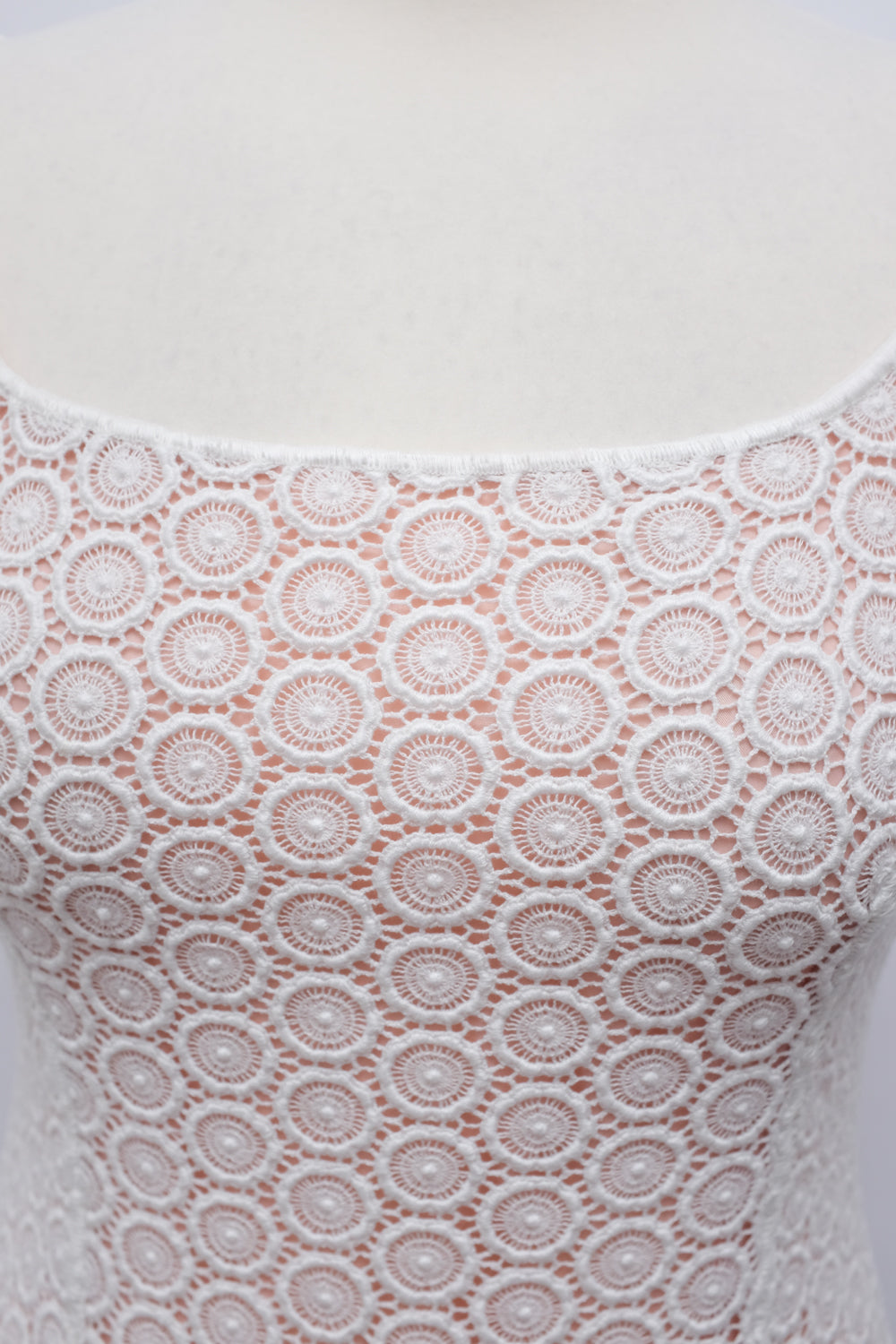 MOSCHINO VINTAGE WHITE ROSE LACE DRESS