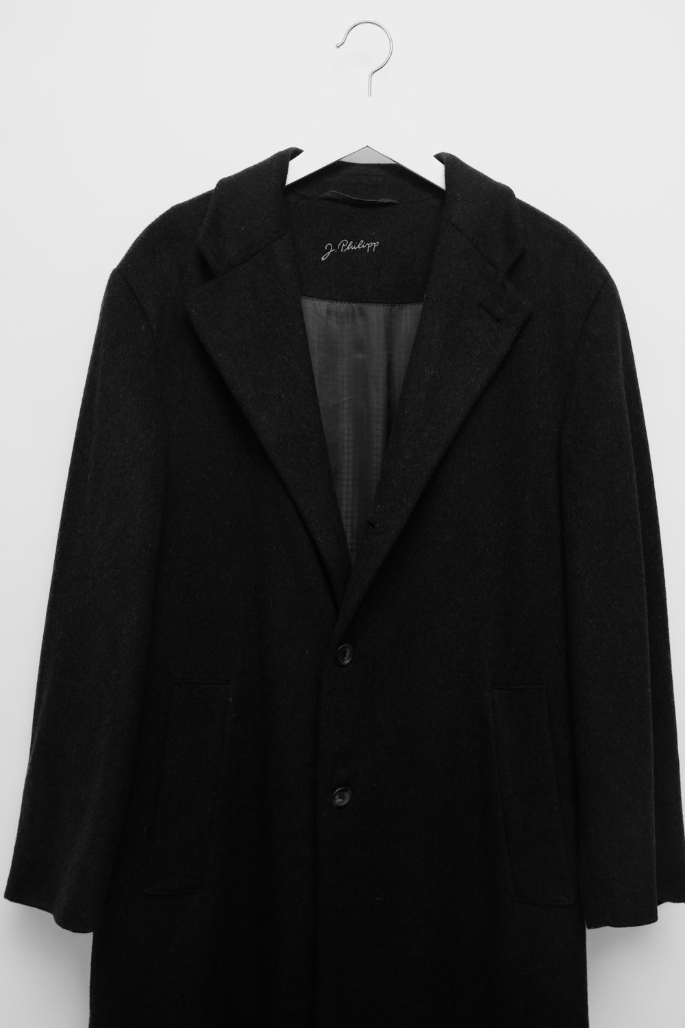 PURE CASHMERE BLACK ANTHRACITE MAXI COAT