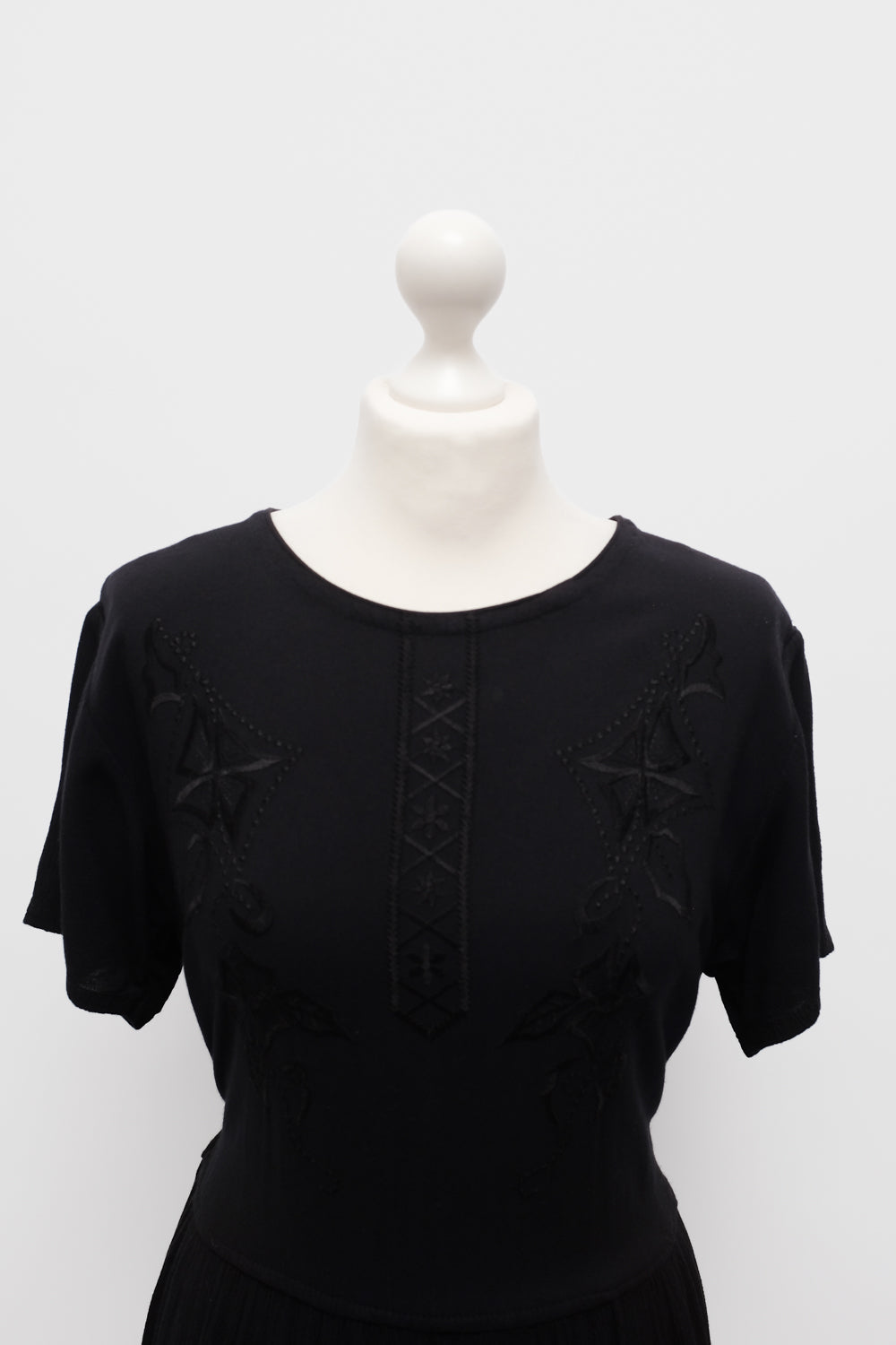 PURE COTTON BLACK MAXI VINTAGE DRESS