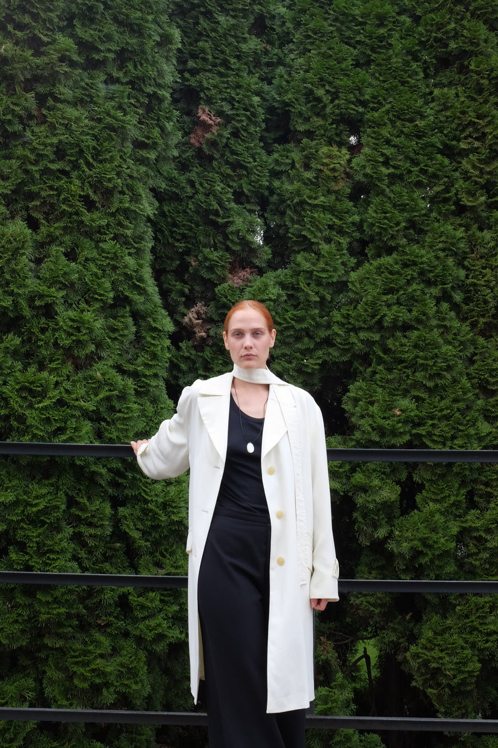 CREAM VINTAGE FLOWY TRENCH COAT