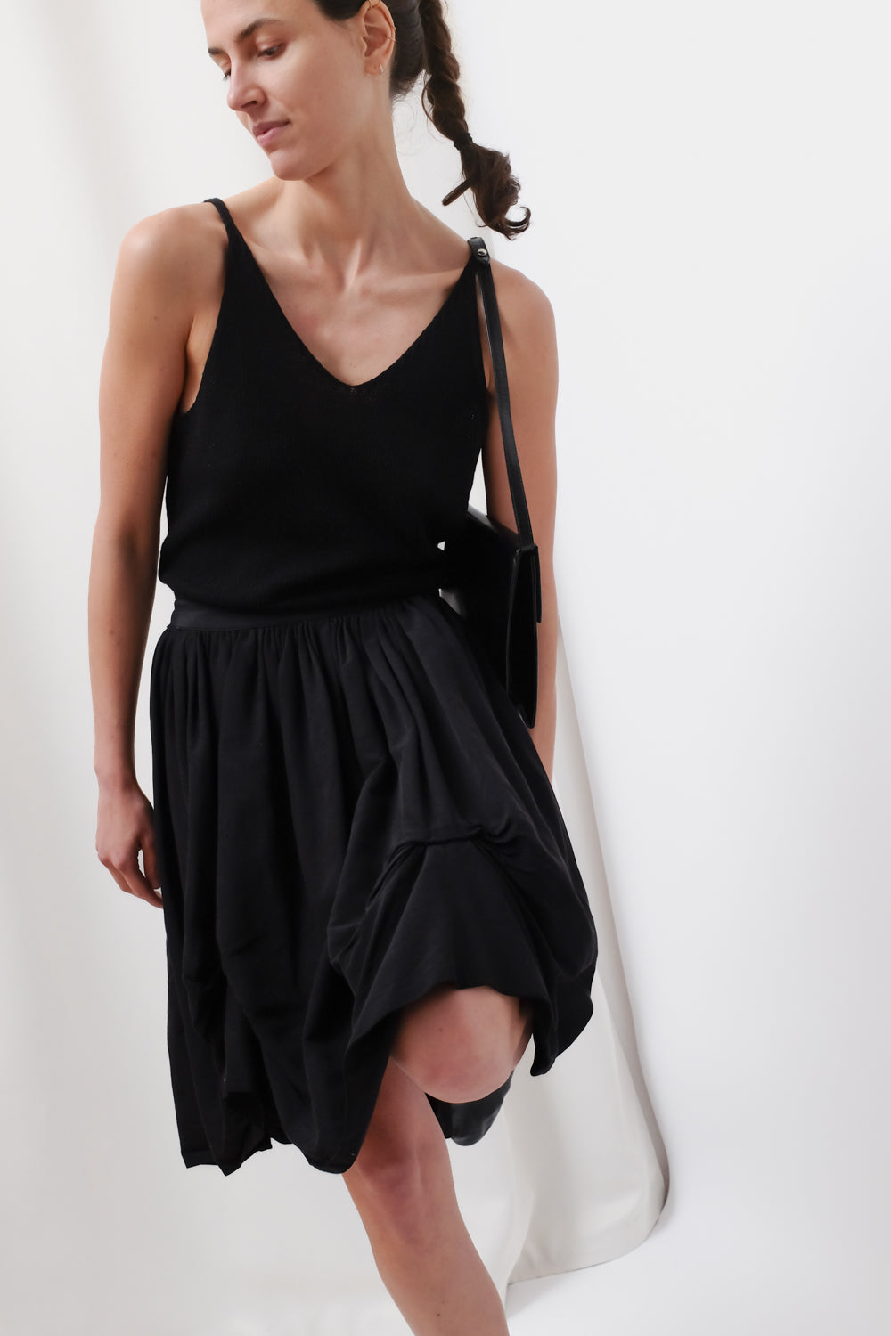 BLACK V KNIT CAMISOLE