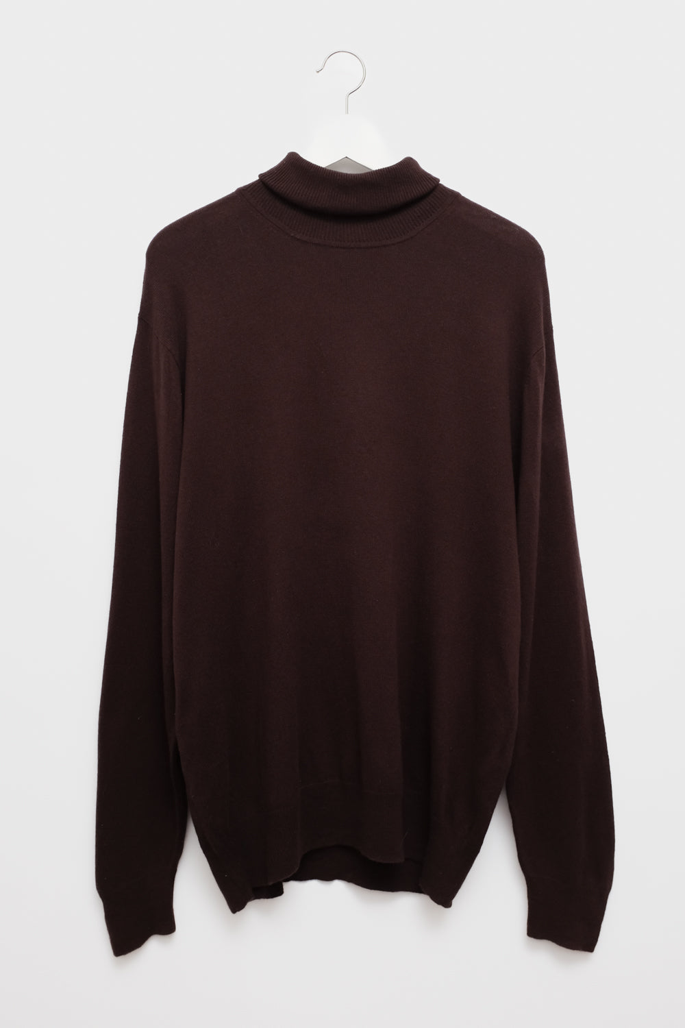 PURE CASHMERE SILK BROWN TURTLE SWEATER