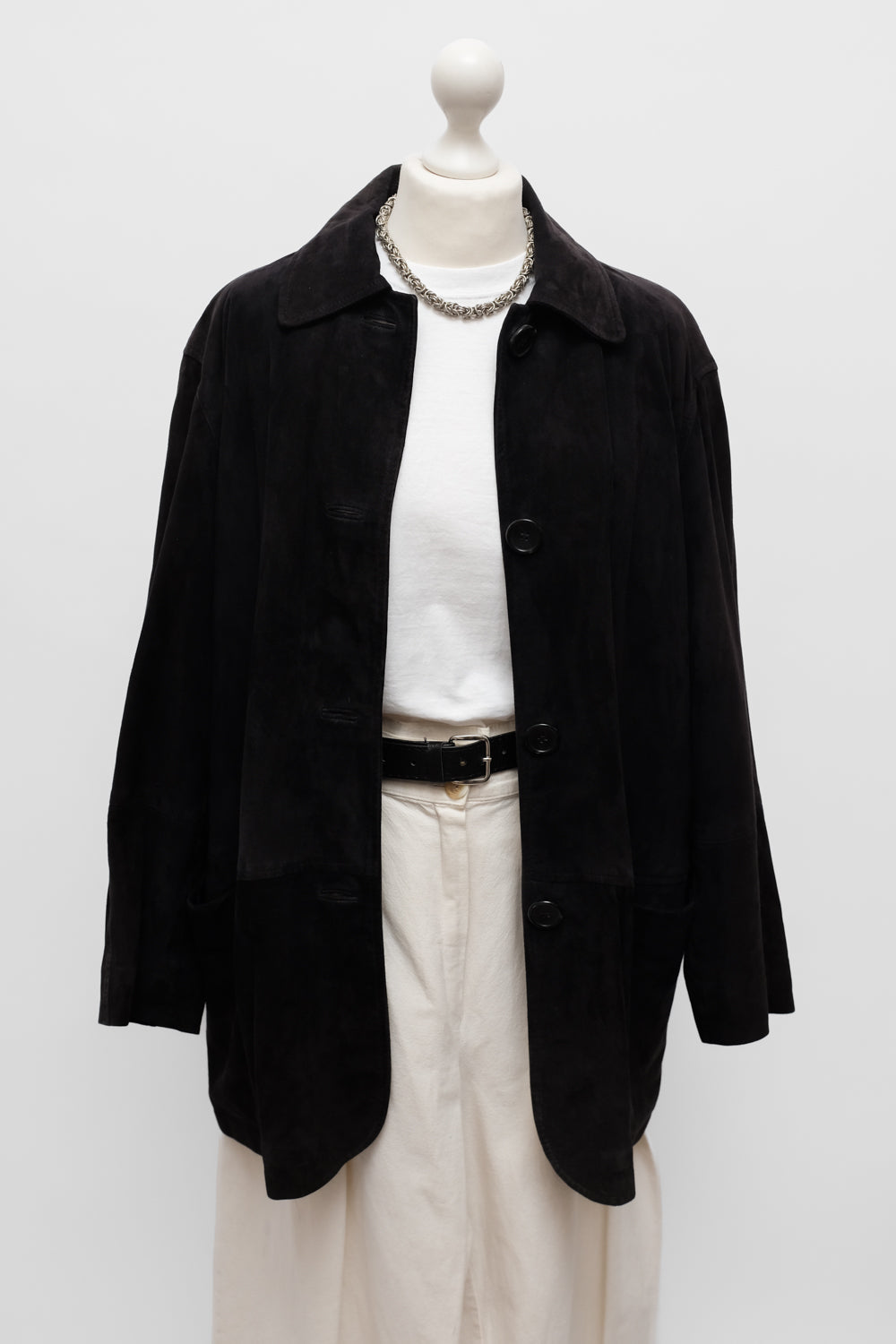 VINTAGE SUEDE LEATHER NIGHTBLUE SHIRT JACKET