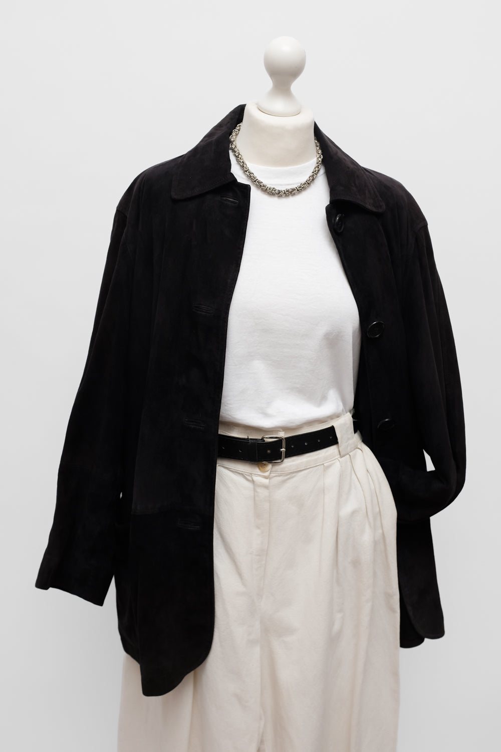 VINTAGE SUEDE LEATHER NIGHTBLUE SHIRT JACKET