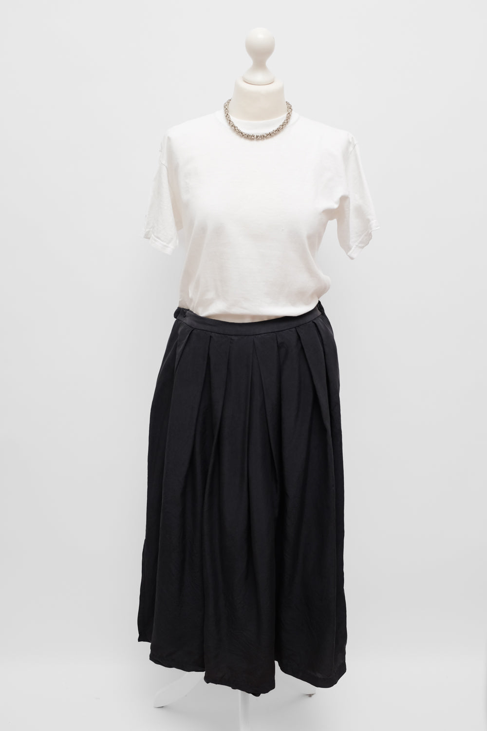 PURE SILK PLEATED SKIRT