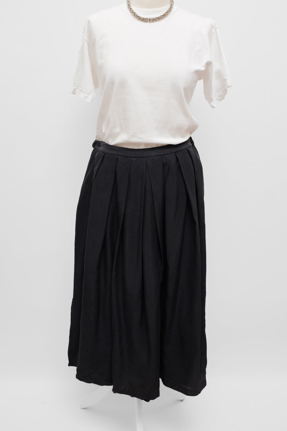 PURE SILK PLEATED SKIRT