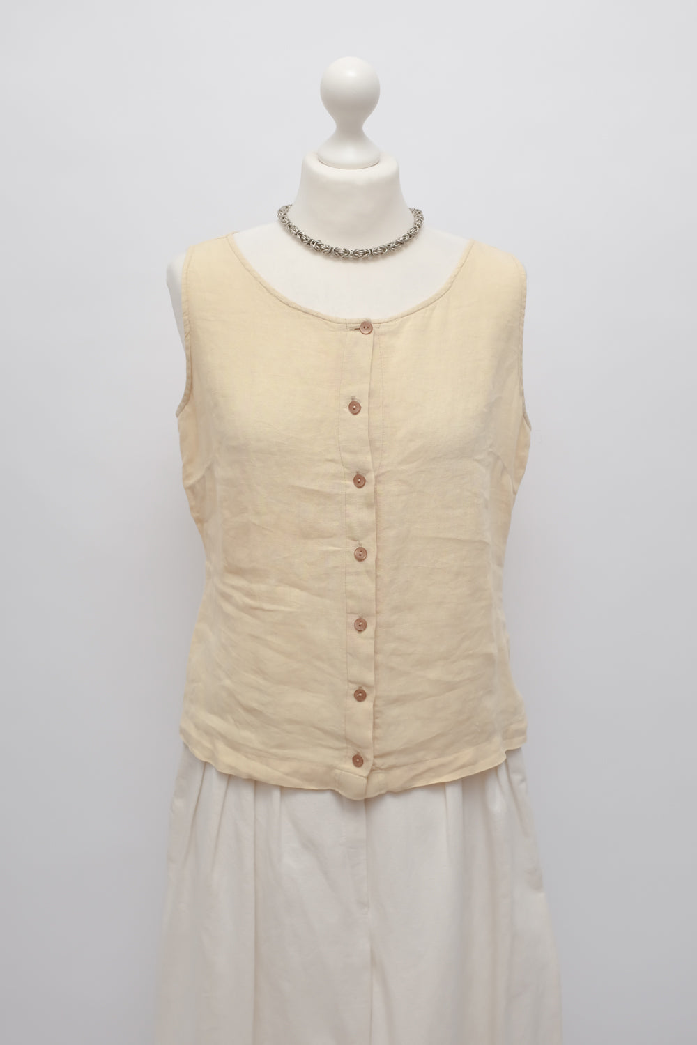 PURE LINEN VINTAGE VEST TOP