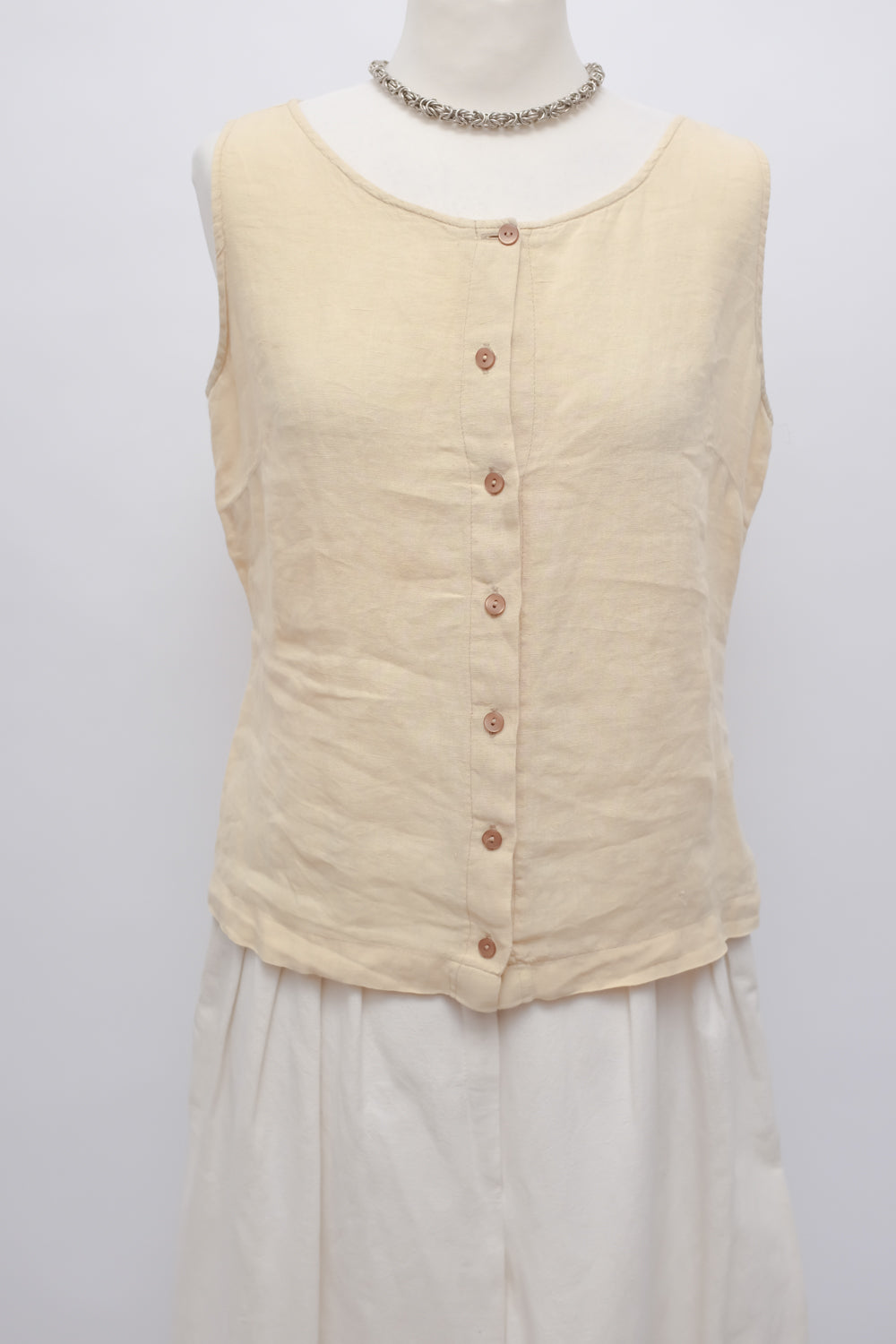 PURE LINEN VINTAGE VEST TOP