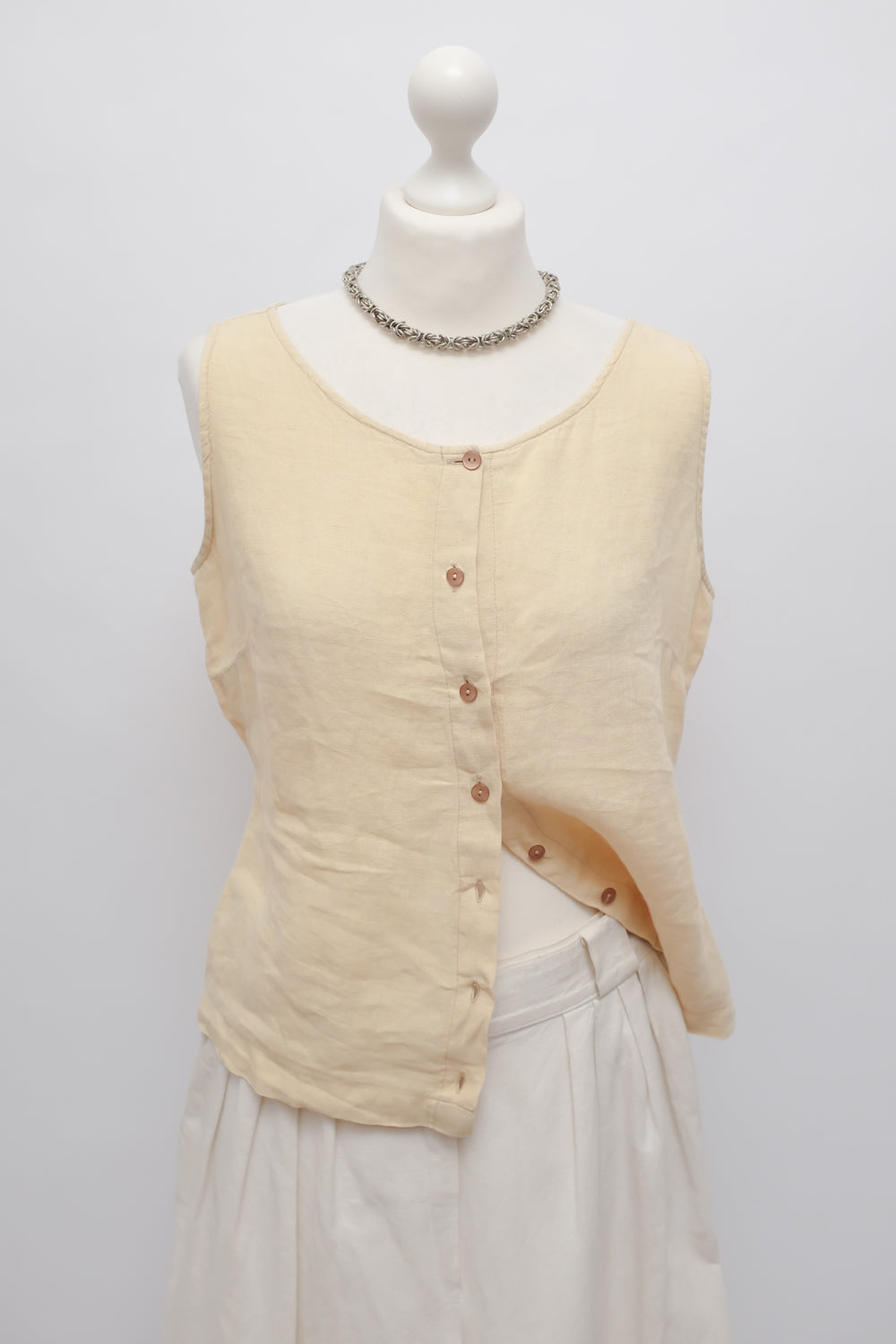 PURE LINEN VINTAGE VEST TOP