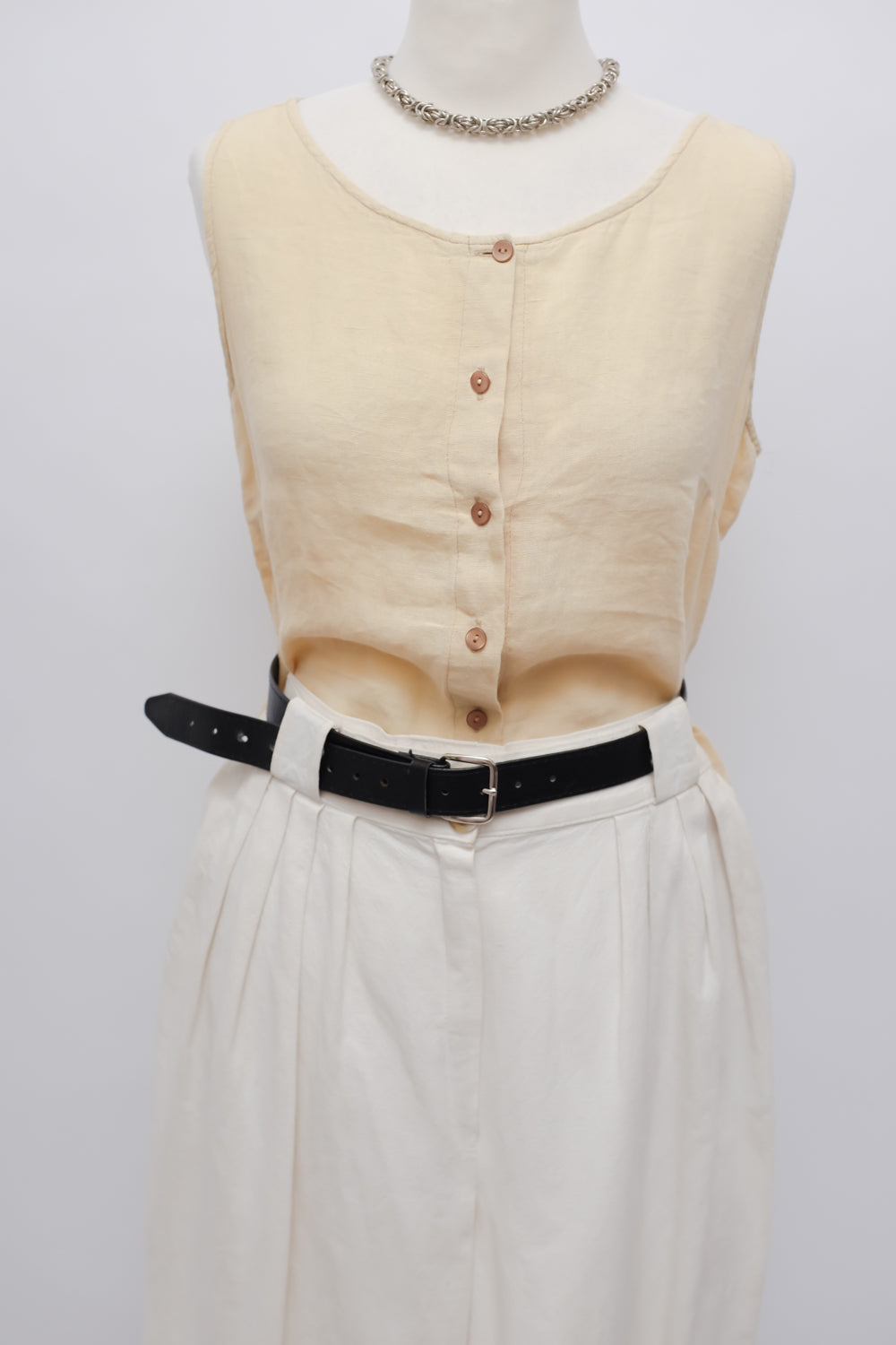 PURE LINEN VINTAGE VEST TOP