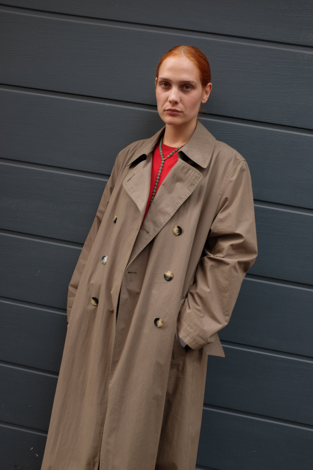 VINTAGE KHAKI BROWN TRENCH COAT