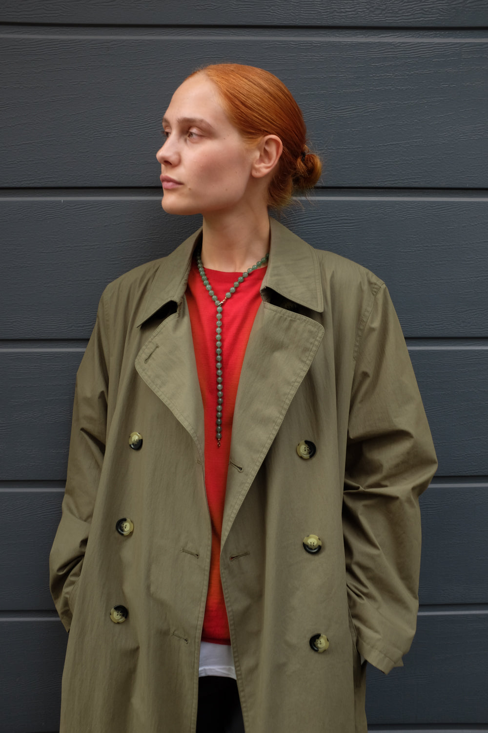 VINTAGE KHAKI TRENCH COAT