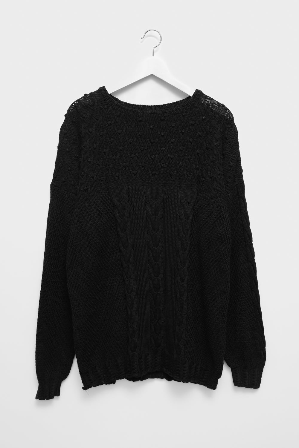 CABLE KNIT PURE SILK COTTON HANDMADE SWEATER