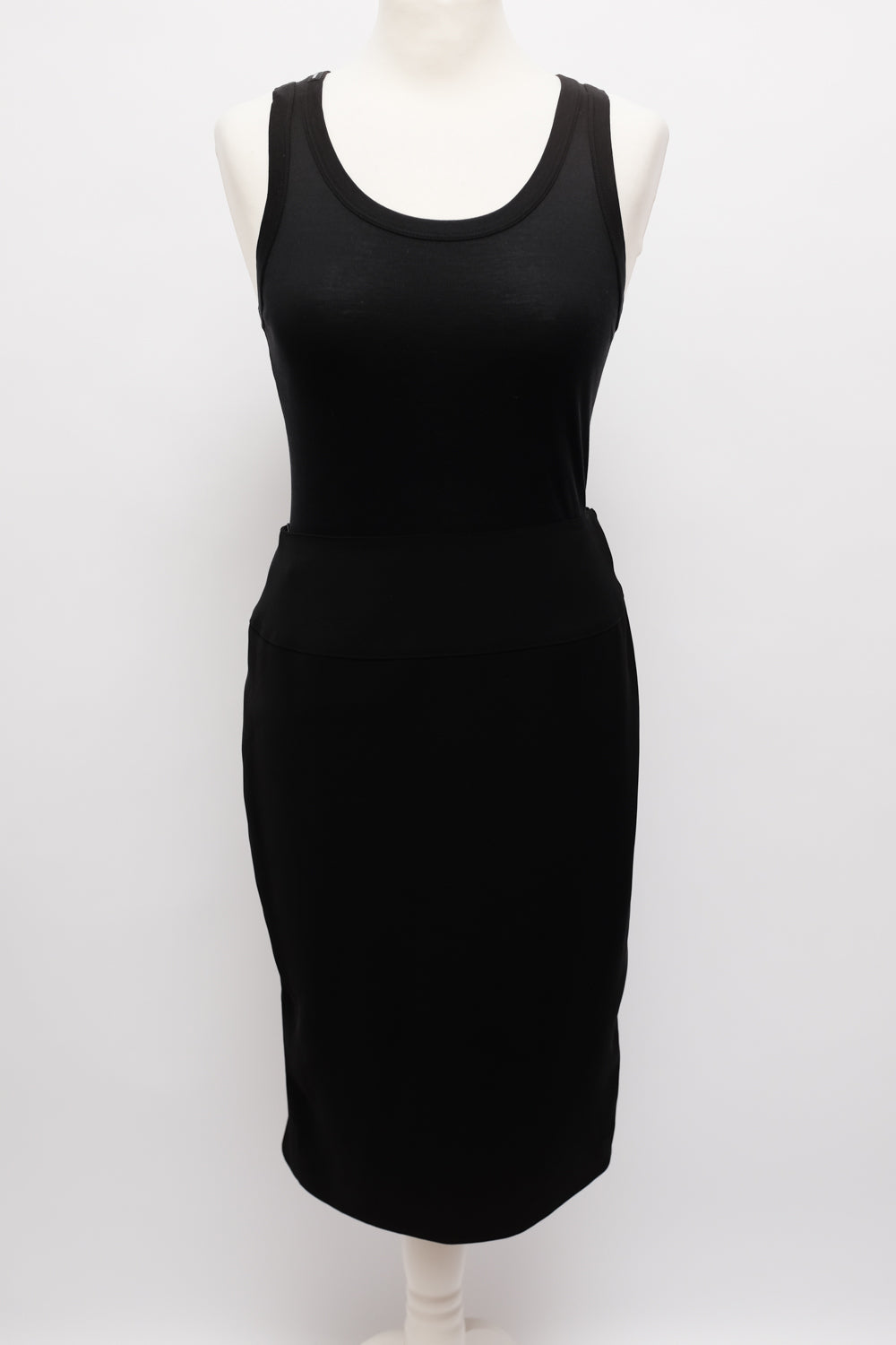 MUGLER VINTAGE BLACK MIDI PENCIL SKIRT