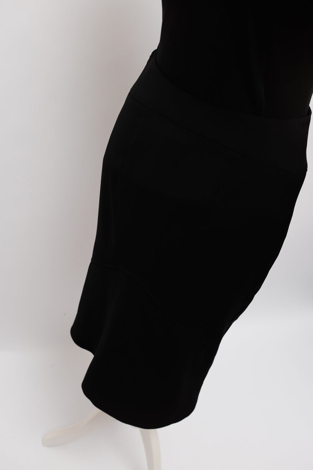 MUGLER VINTAGE BLACK MIDI PENCIL SKIRT