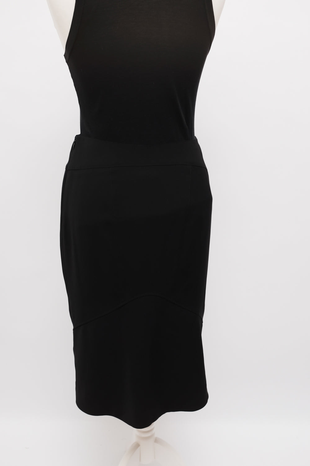 MUGLER VINTAGE BLACK MIDI PENCIL SKIRT