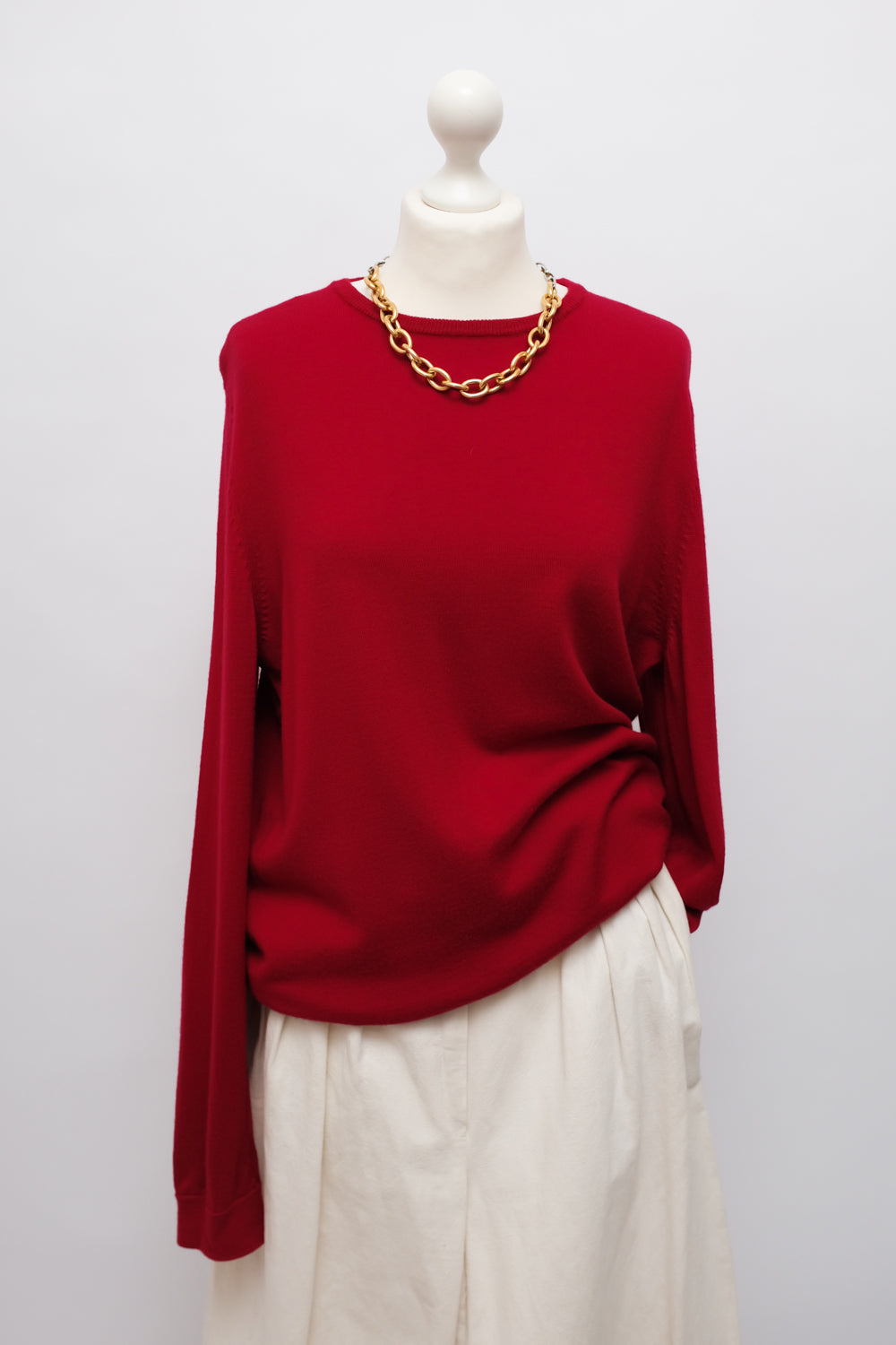 PURE MERINO A.P.C. RED OVERSIZE SWEATER
