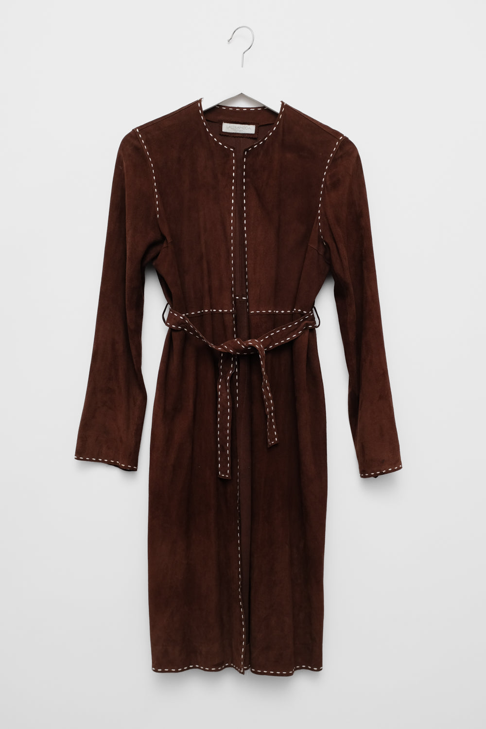 VINTAGE BROWN SUEDE LEATHER LIGHT TRENCH