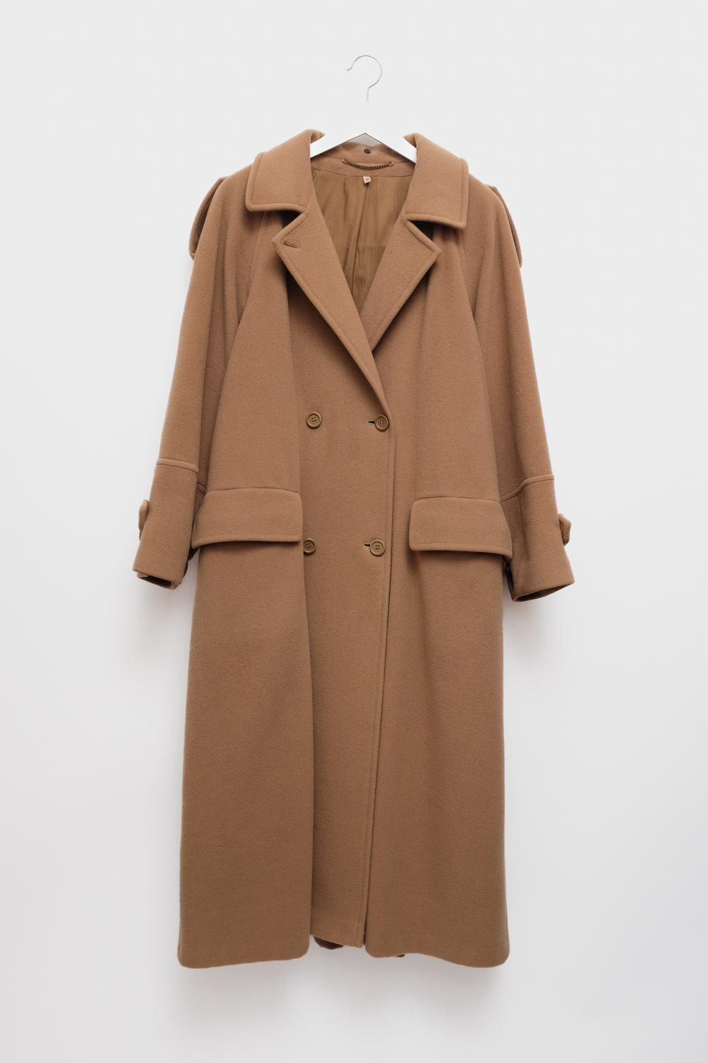 PURE WOOL CARAMEL BROWN MAXI VINTAGE COAT