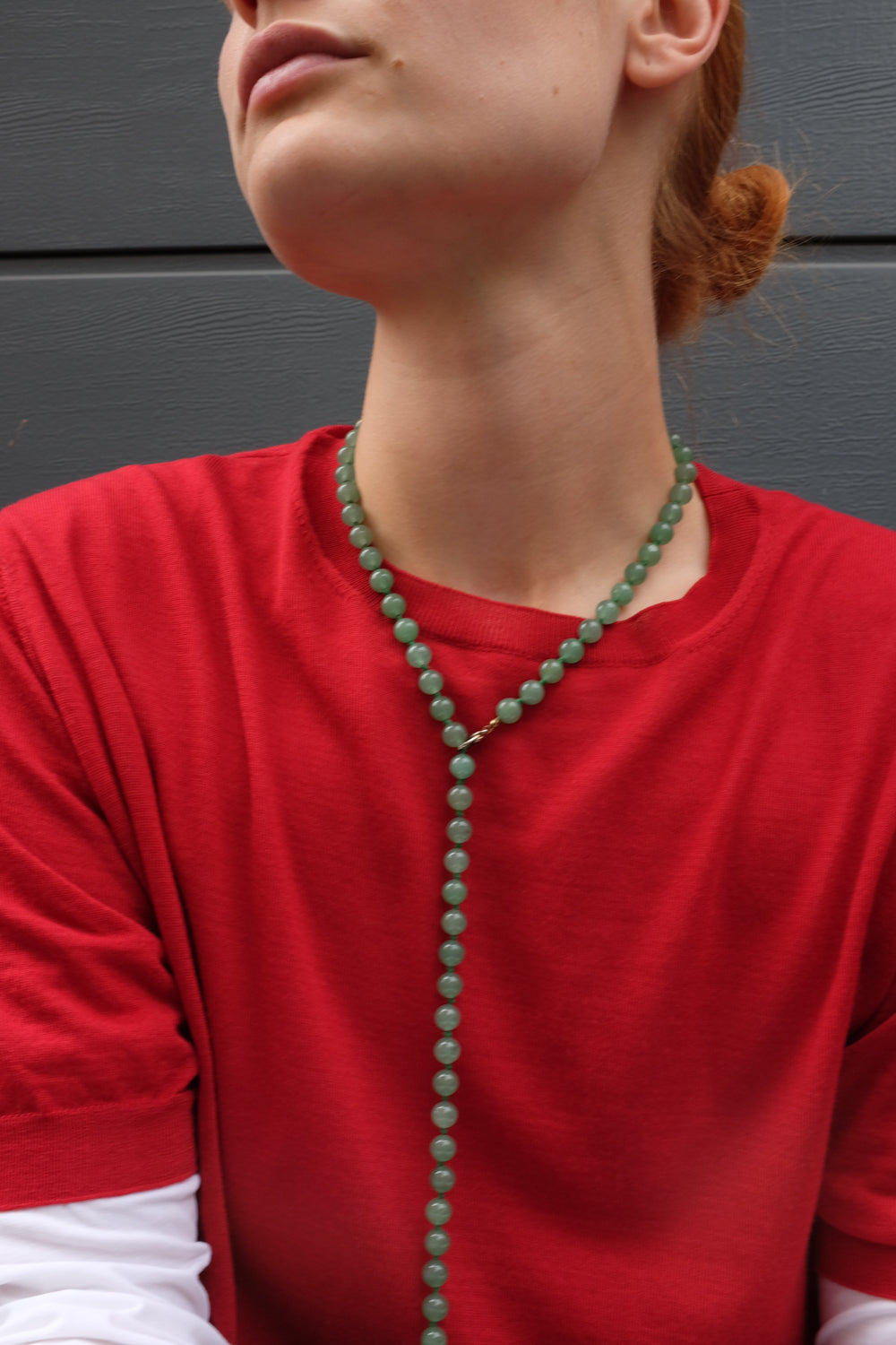 JADE GREEN PEARL VINTAGE NECKLACE