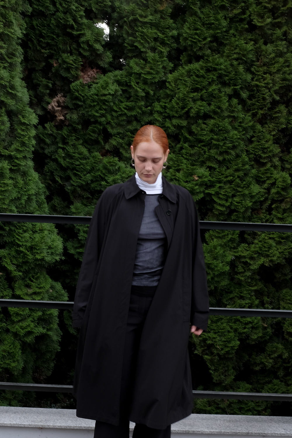 TECHNICAL BLACK RAIN TRENCH COAT