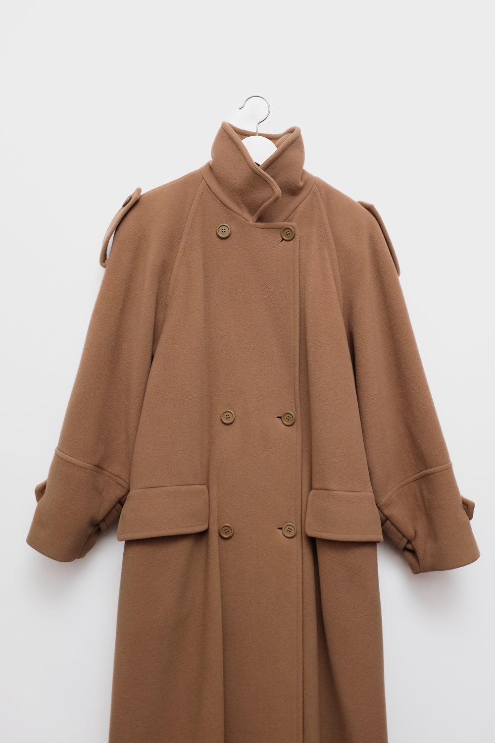 PURE WOOL CARAMEL BROWN MAXI VINTAGE COAT