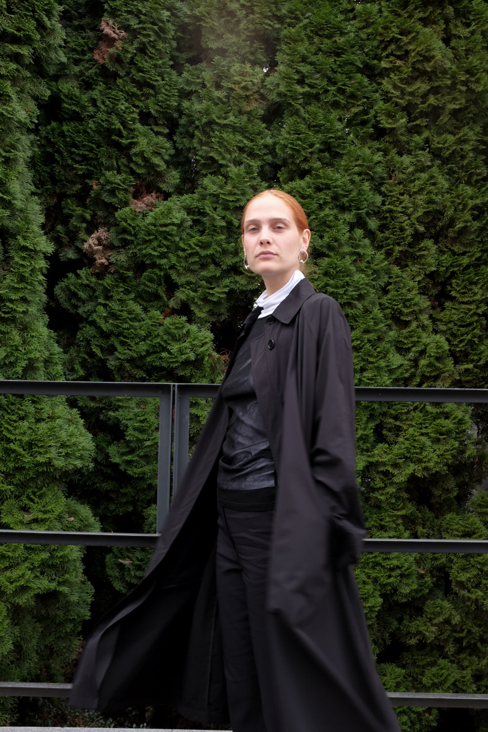 TECHNICAL BLACK RAIN TRENCH COAT