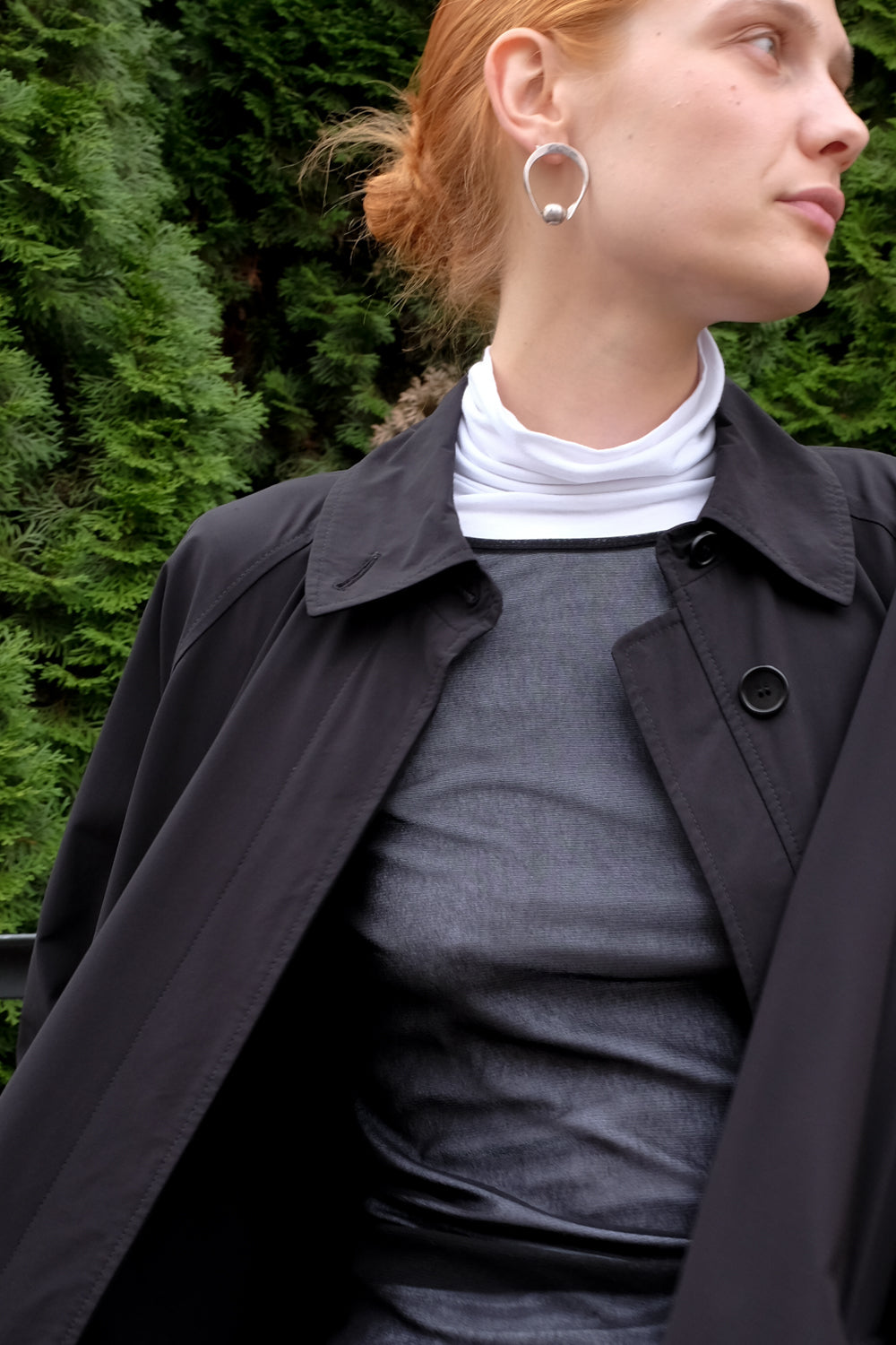 TECHNICAL BLACK RAIN TRENCH COAT