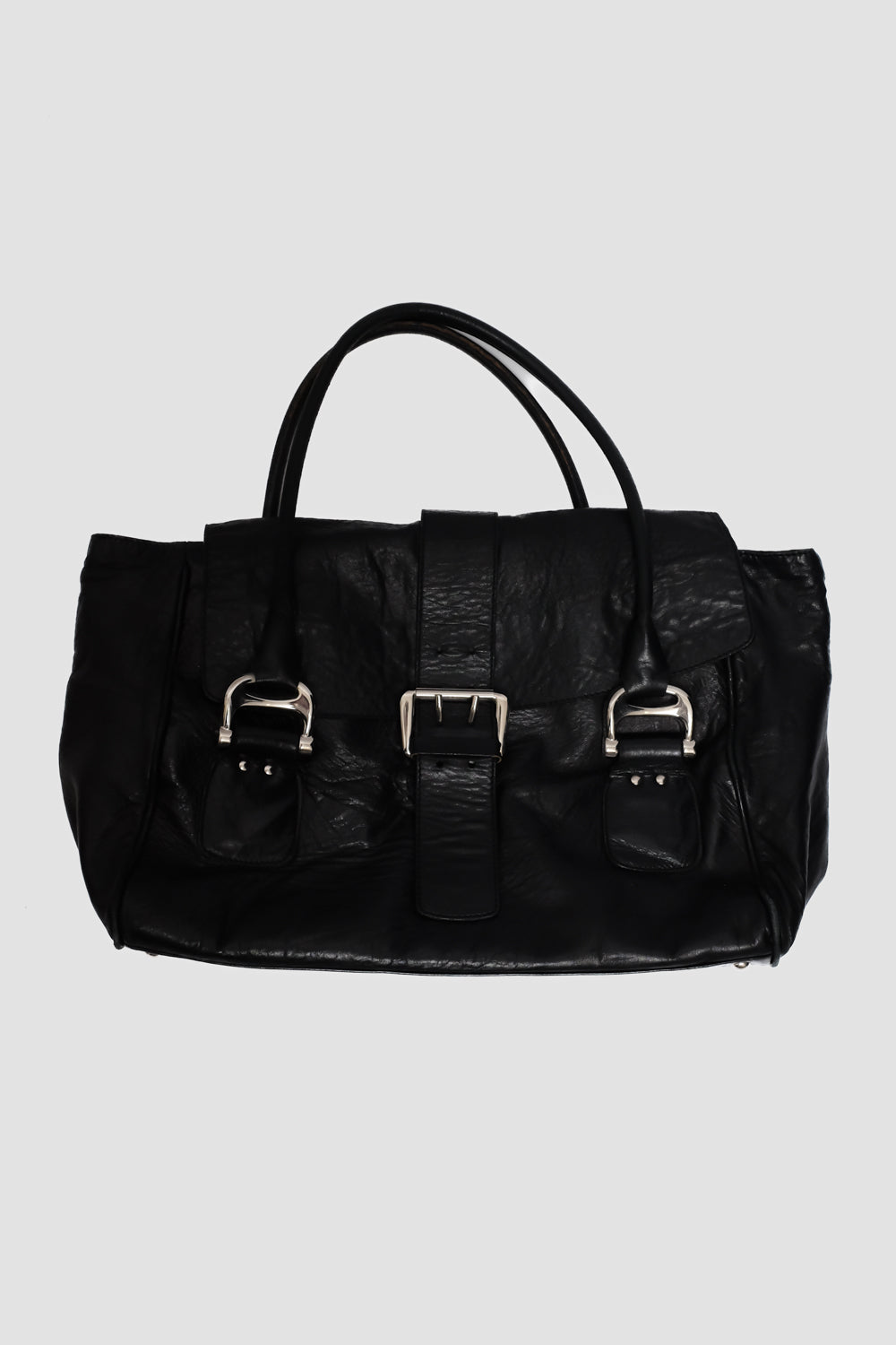 STRENESSE XXL BLACK LEATHER BAG