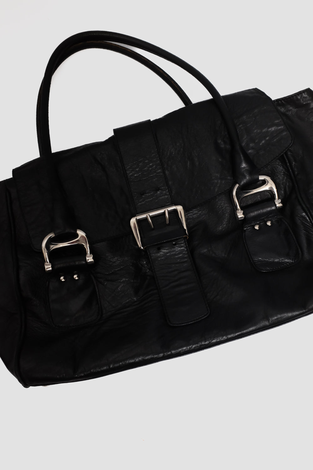 STRENESSE XXL BLACK LEATHER BAG