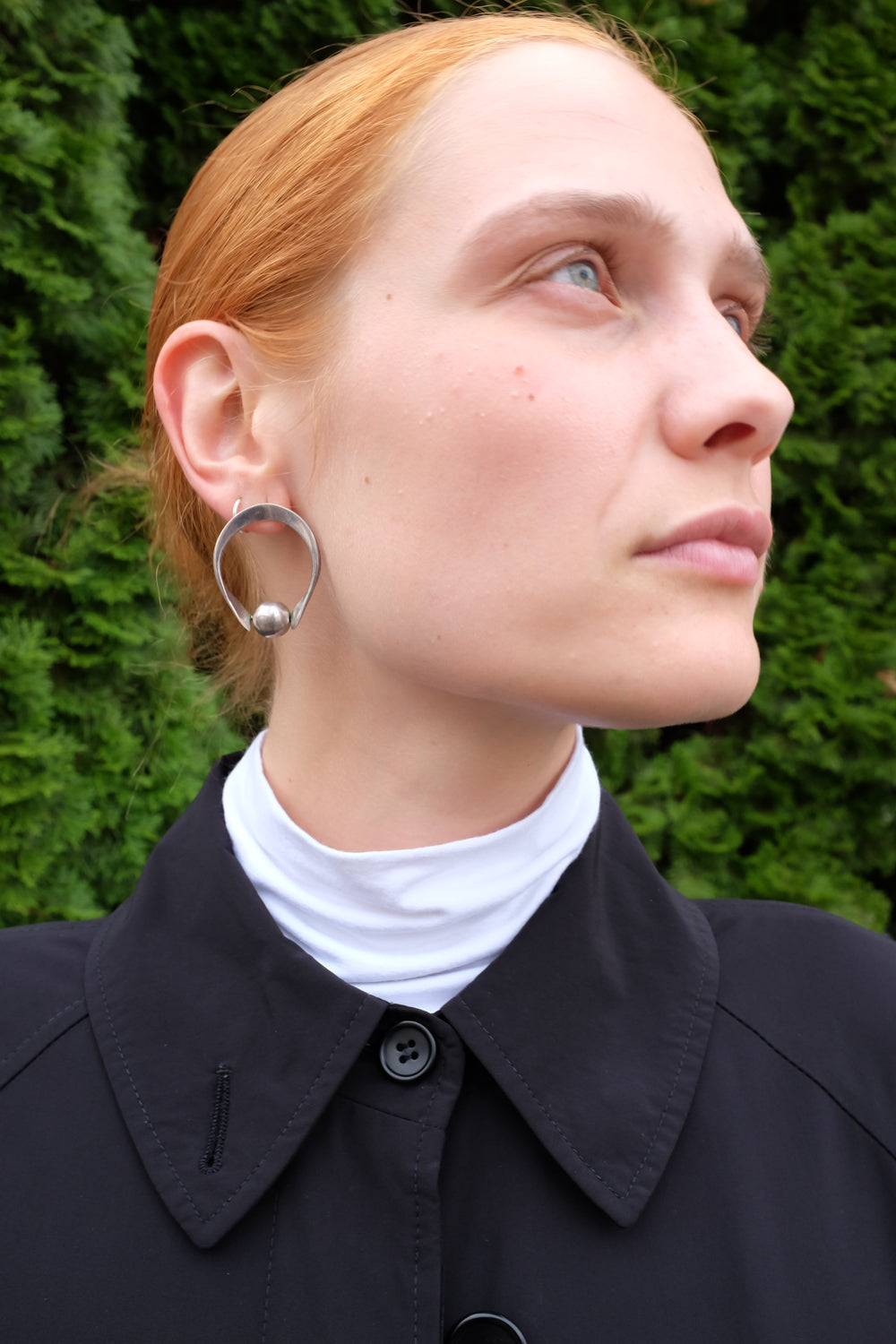 ORGANIC SHAPED BALL EARRINGS 925 SILVER