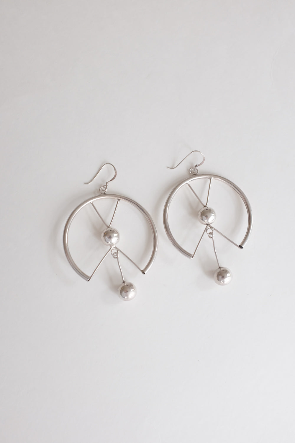 LONG BIG VINTAGE SILVER 925 EARRINGS
