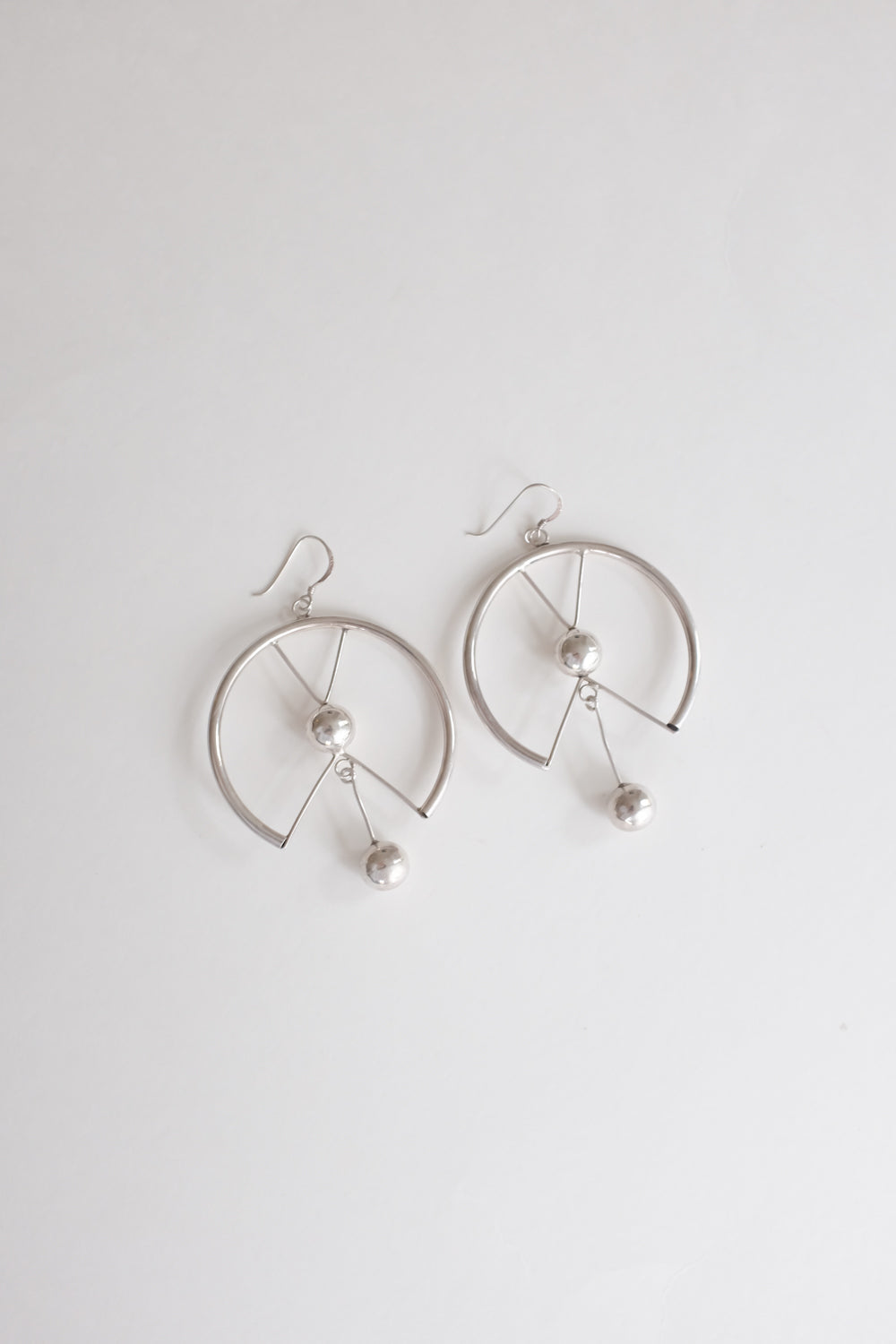 LONG BIG VINTAGE SILVER 925 EARRINGS