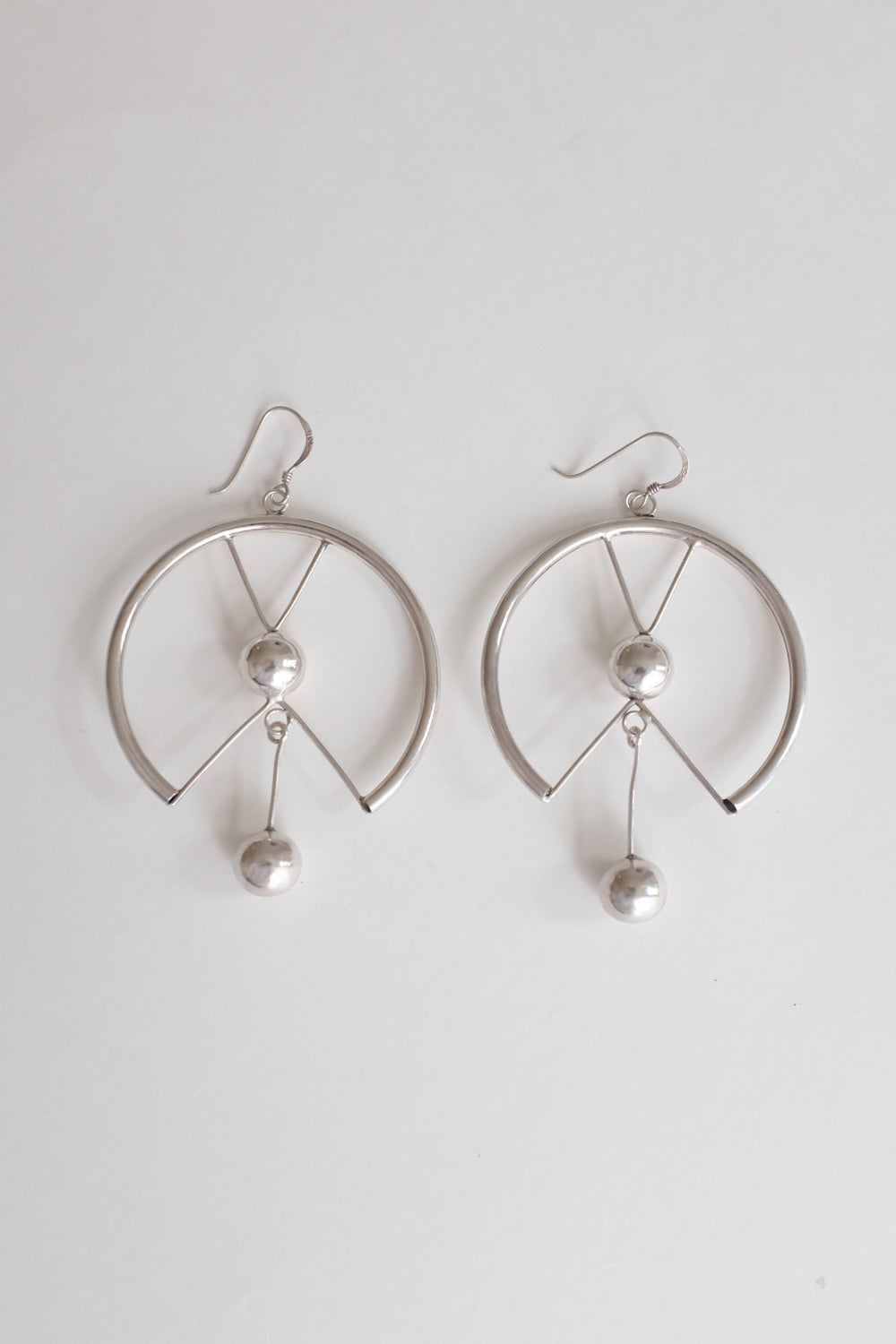 LONG BIG VINTAGE SILVER 925 EARRINGS