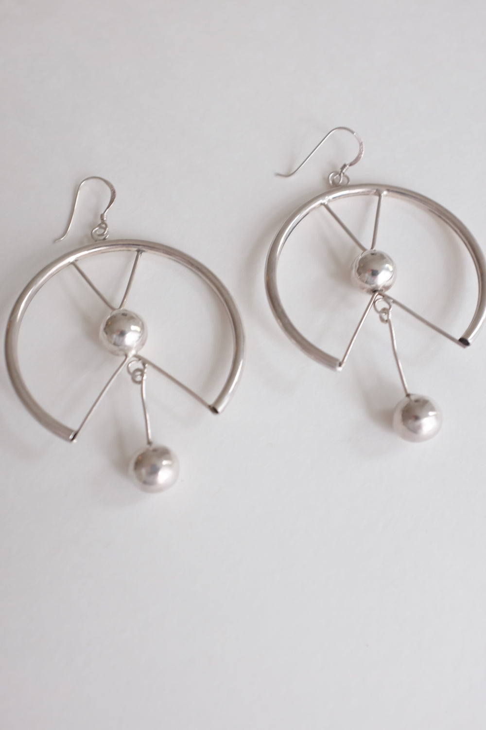 LONG BIG VINTAGE SILVER 925 EARRINGS