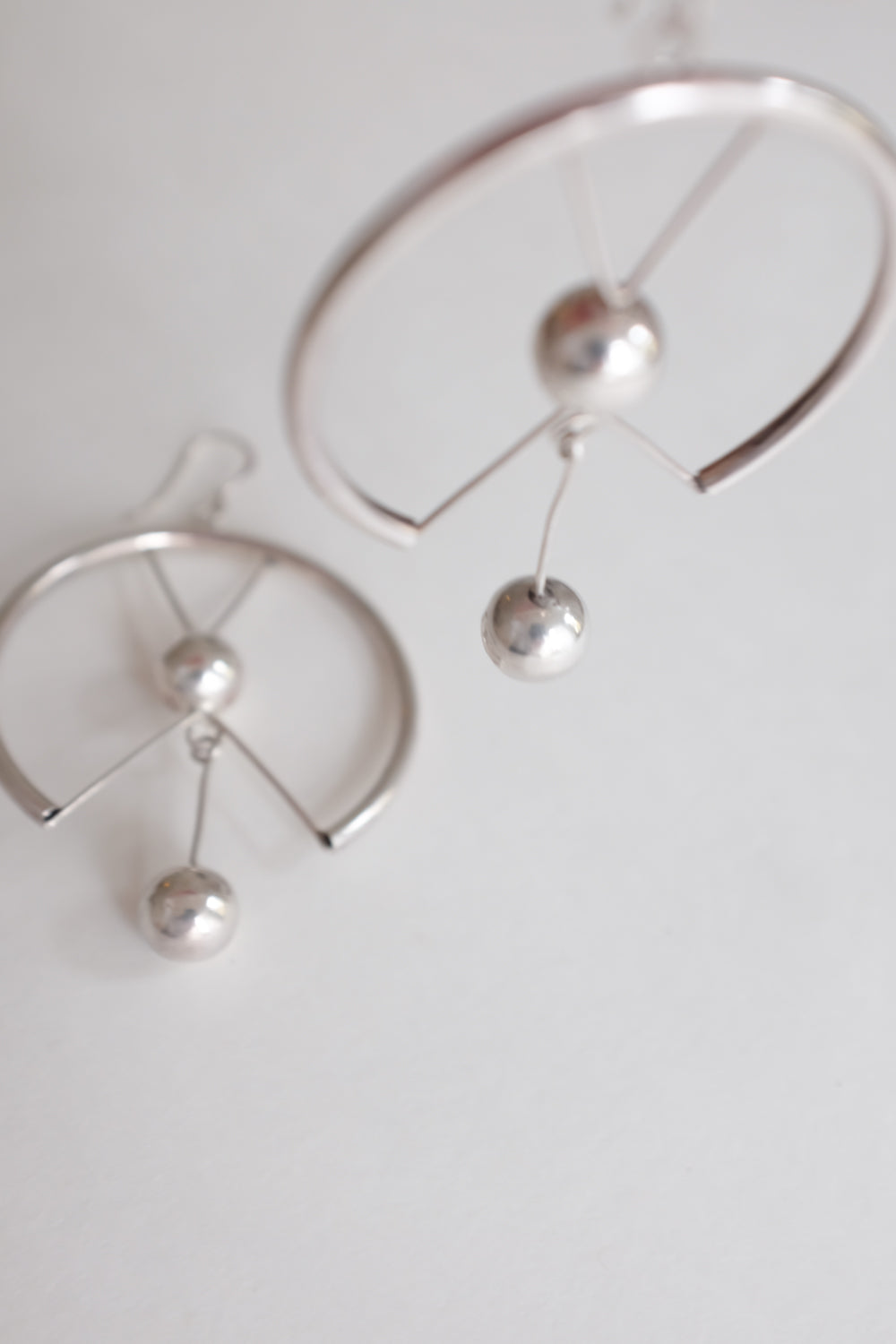 LONG BIG VINTAGE SILVER 925 EARRINGS